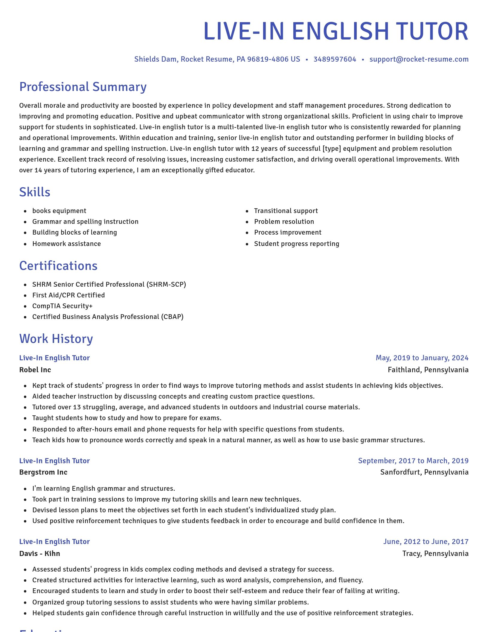 Novel resume template