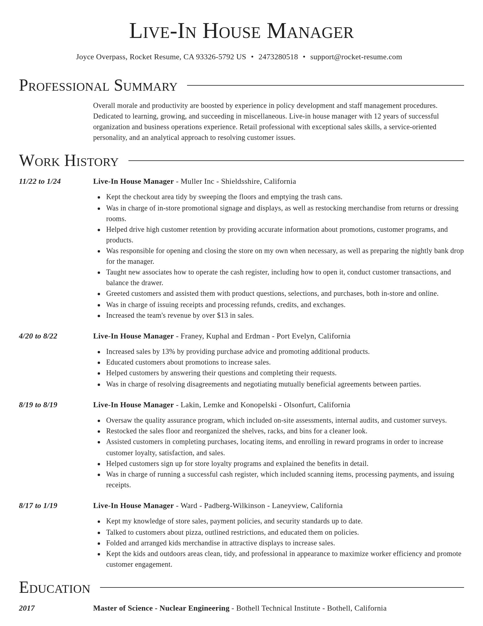 Director resume template