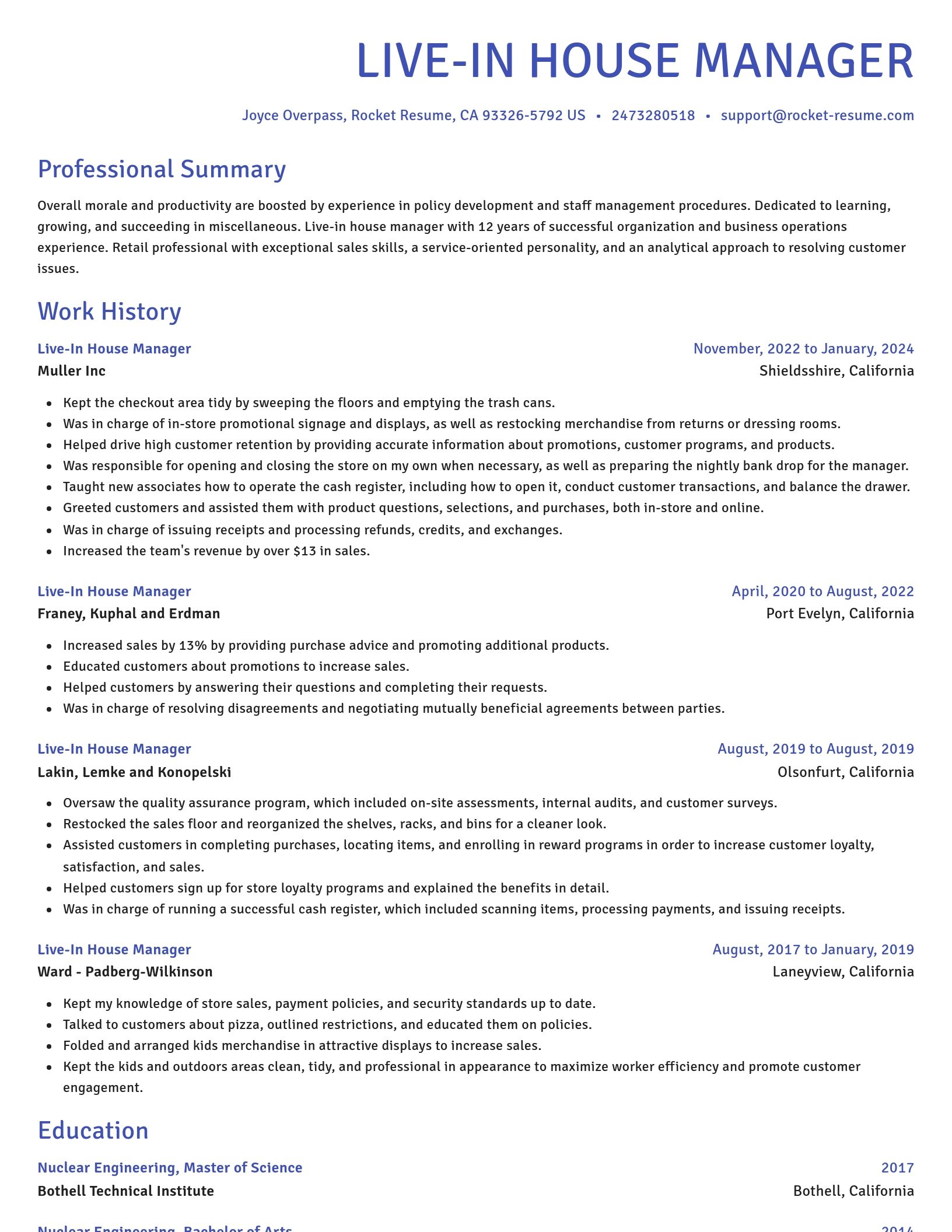 Novel resume template
