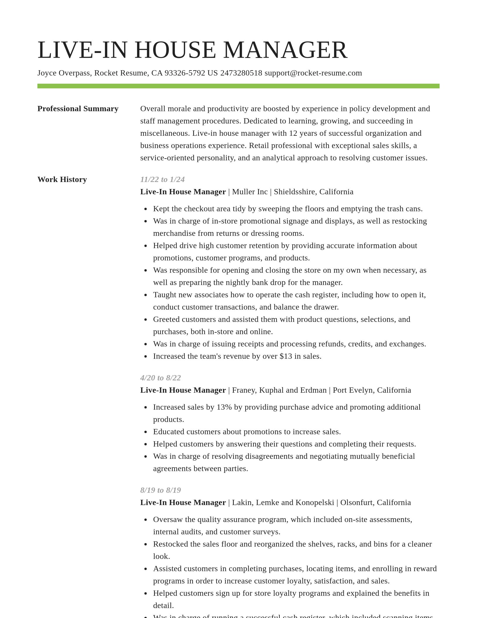Smart resume template