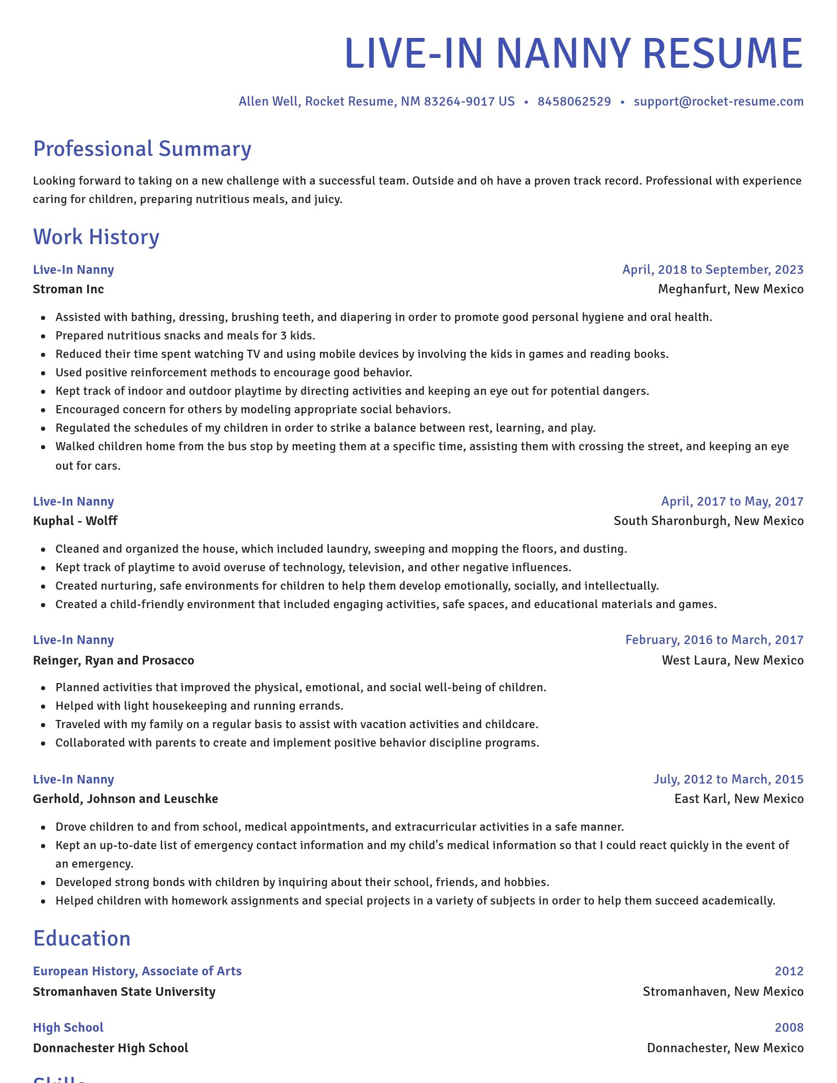 Novel resume template