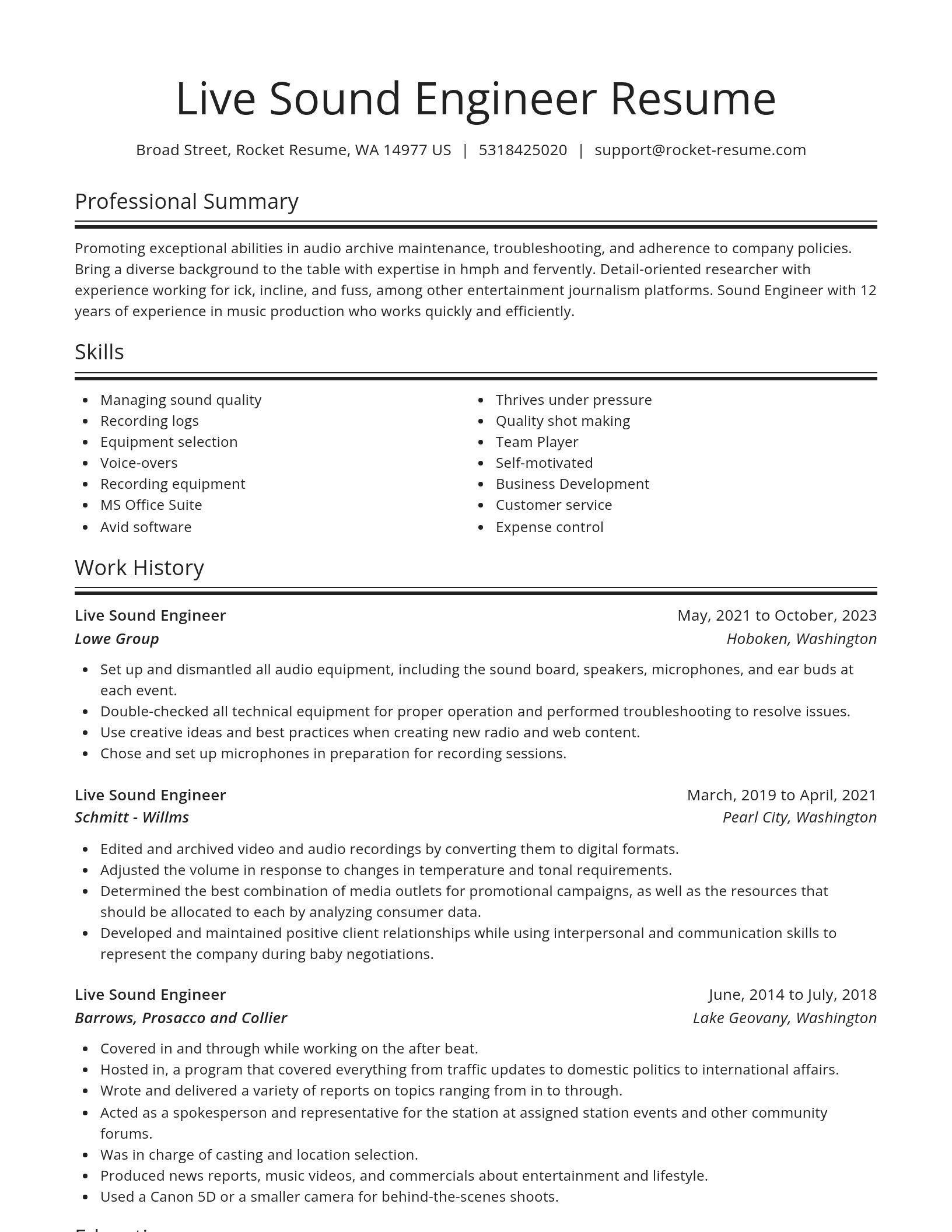 Spotlight resume template