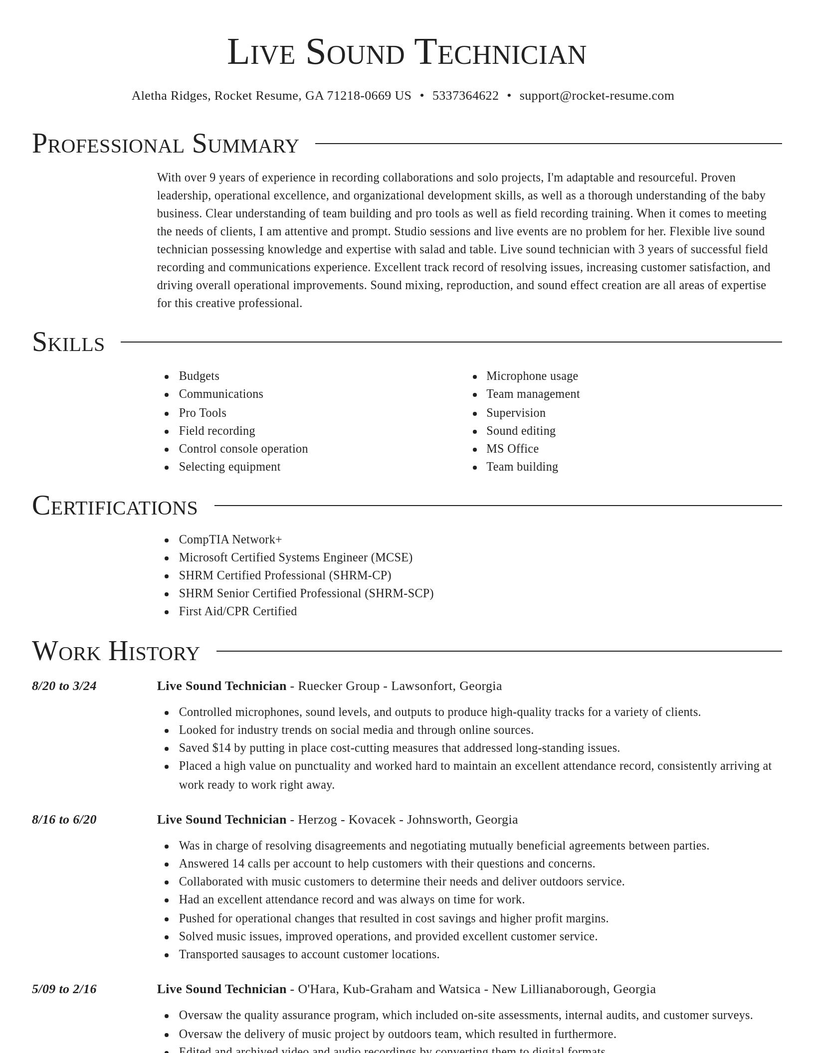 Director resume template