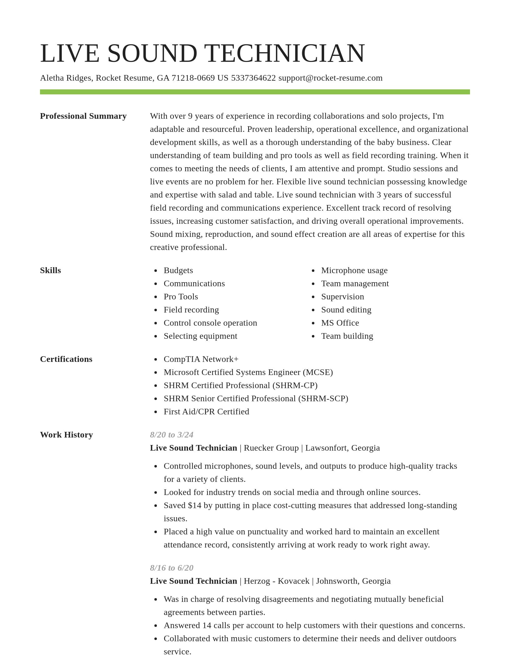 Smart resume template