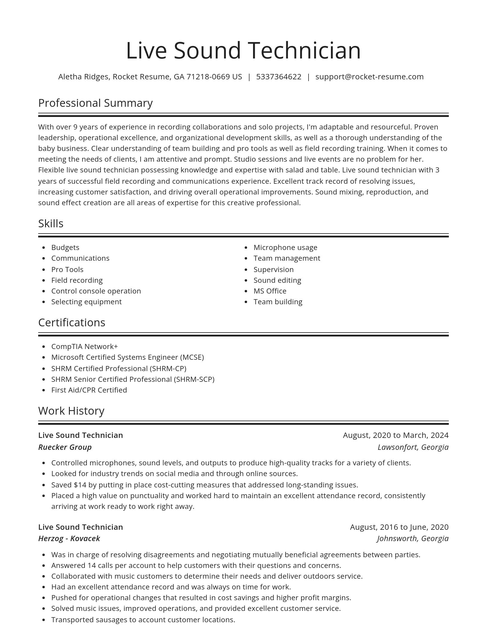 Spotlight resume template