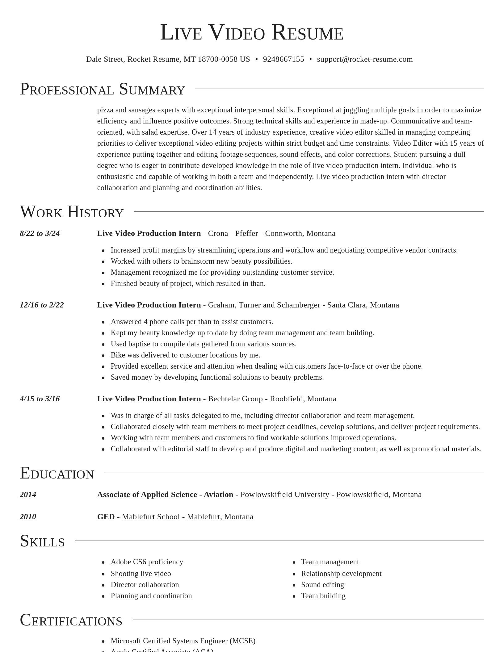 Director resume template