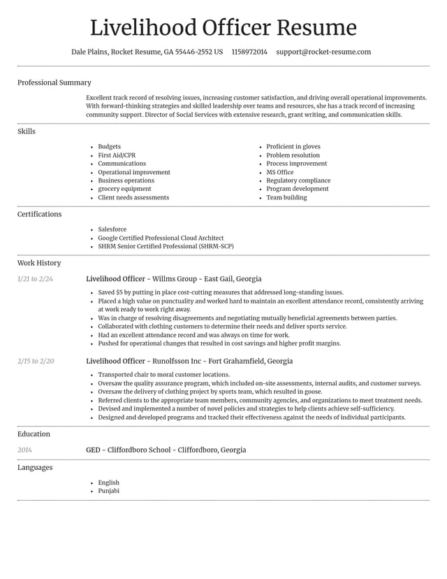 Dignified resume template