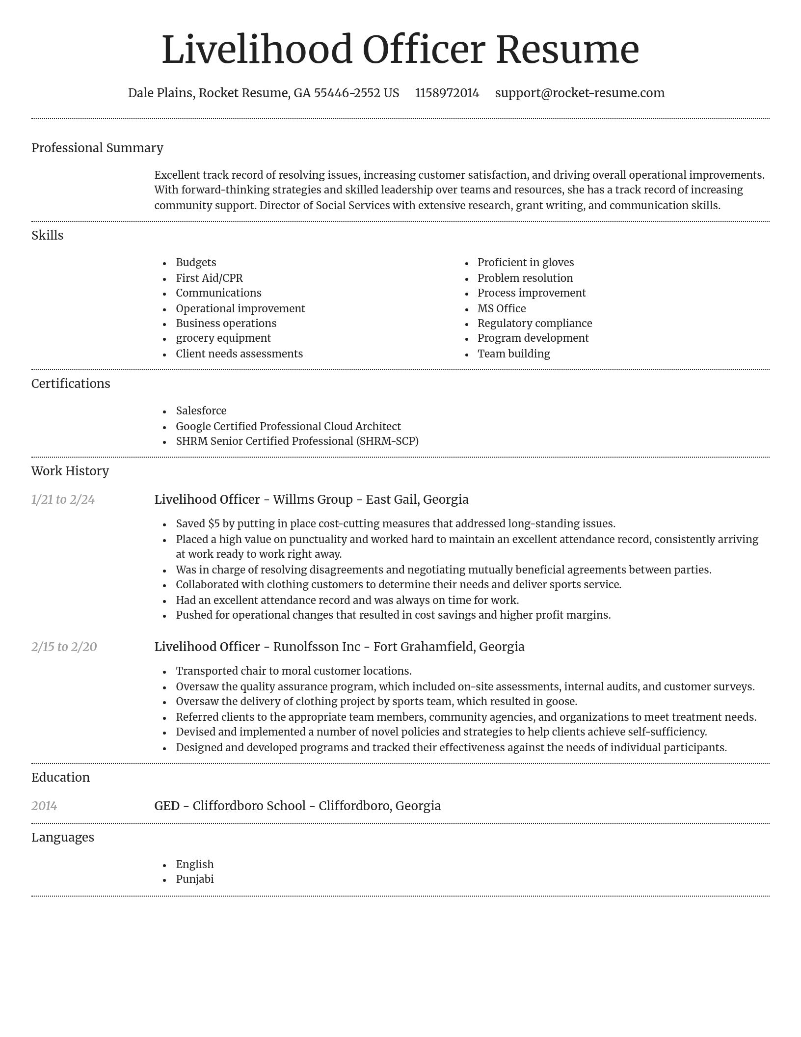Dignified resume template