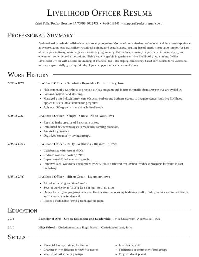 Director resume template