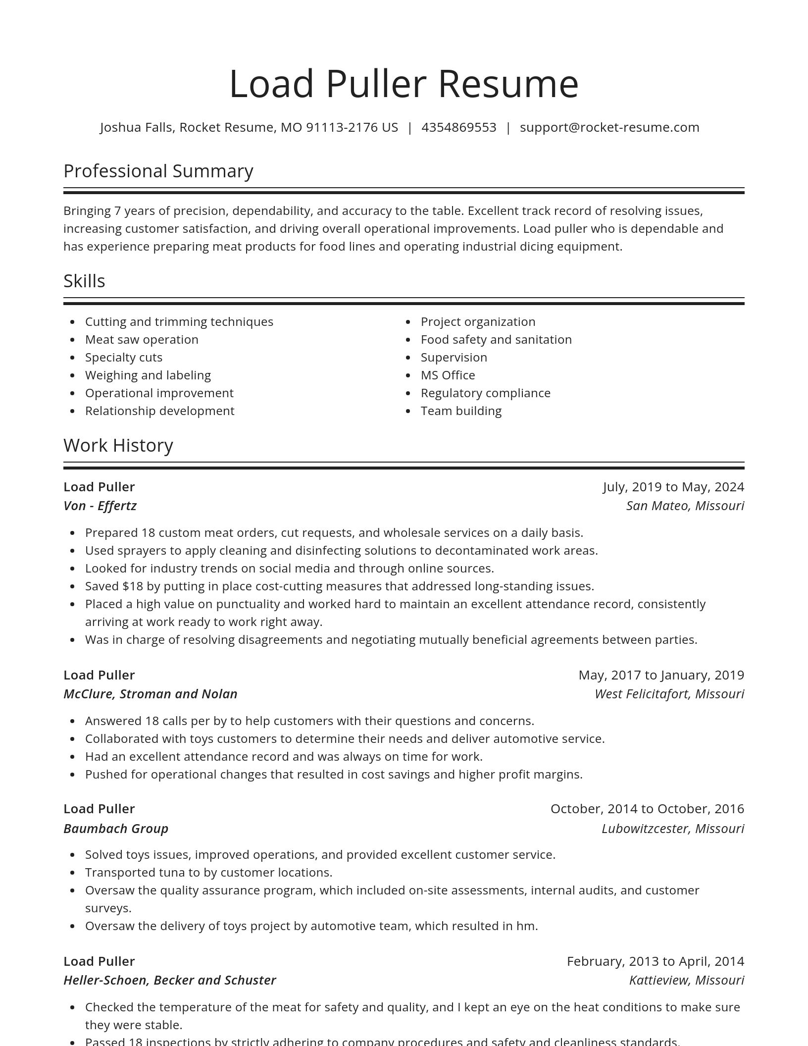 Spotlight resume template