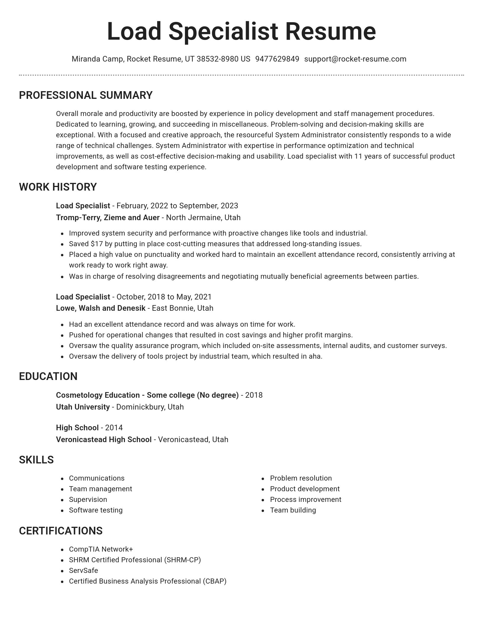 Brilliant resume template