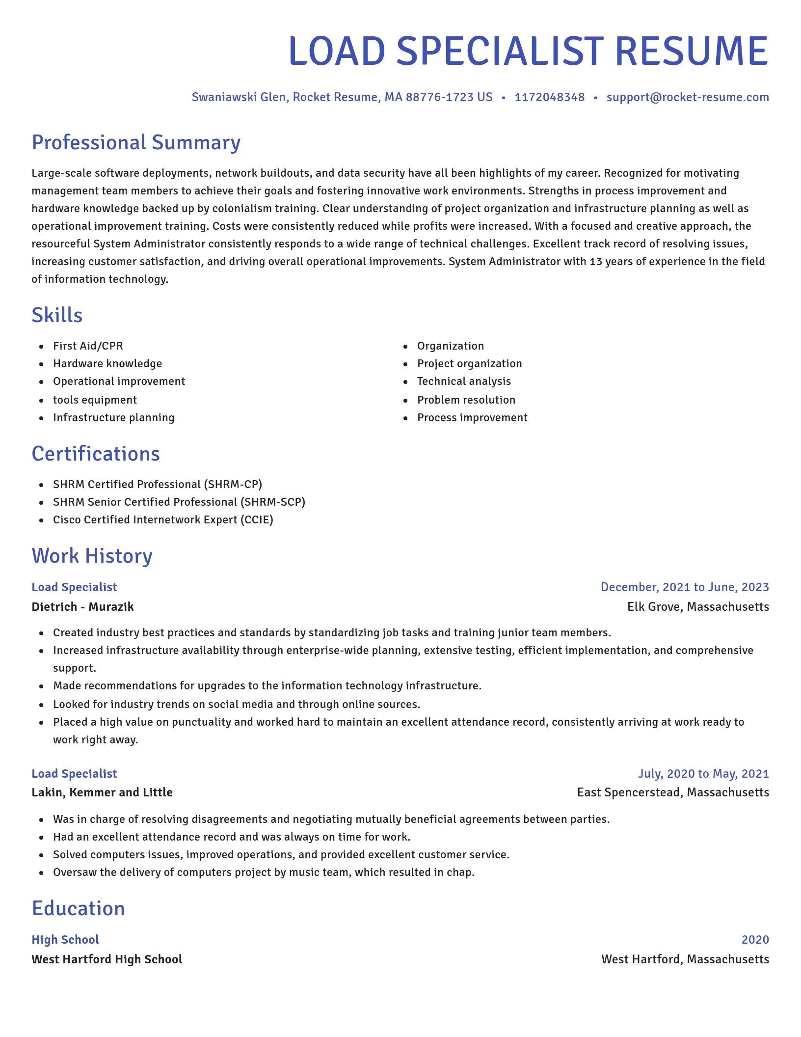 Novel resume template