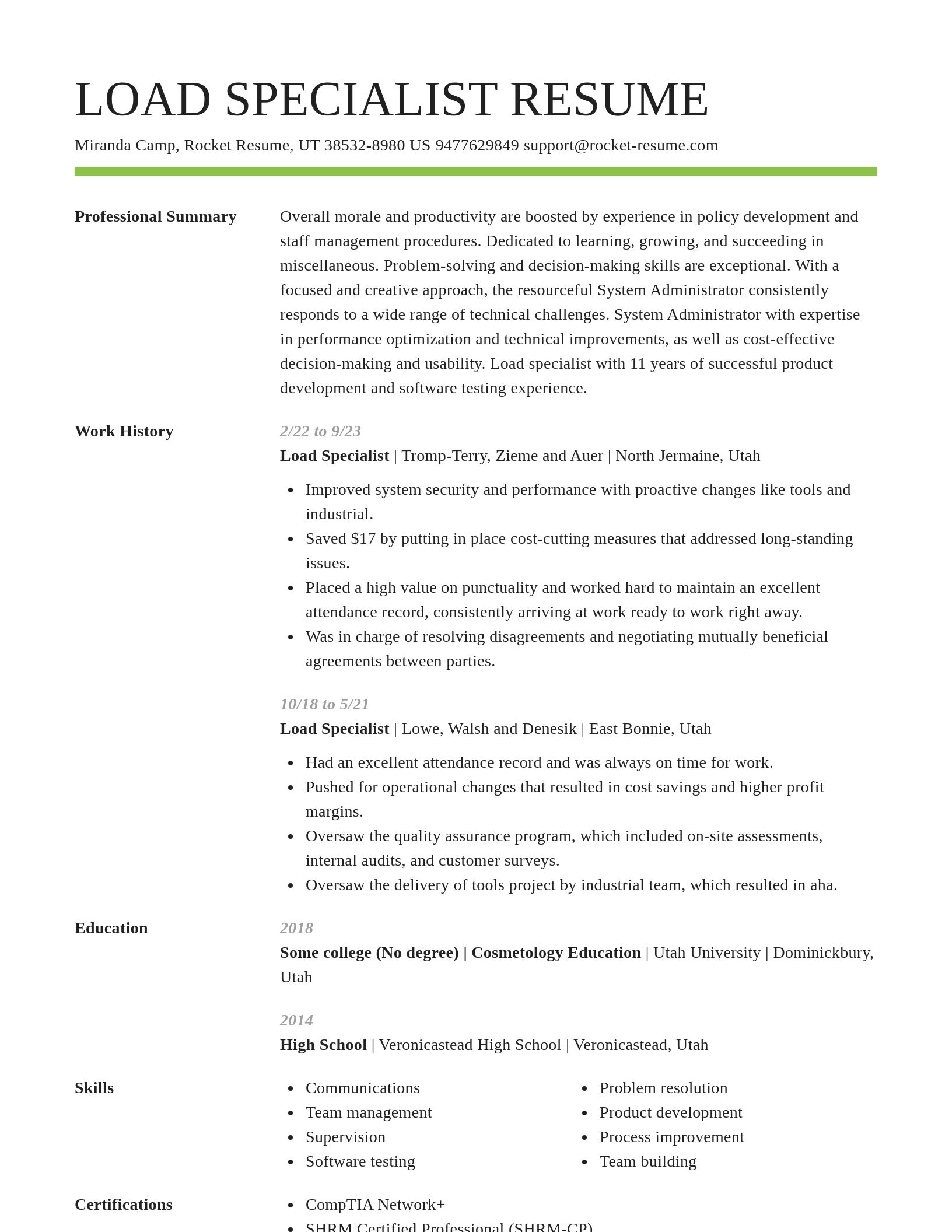 Smart resume template