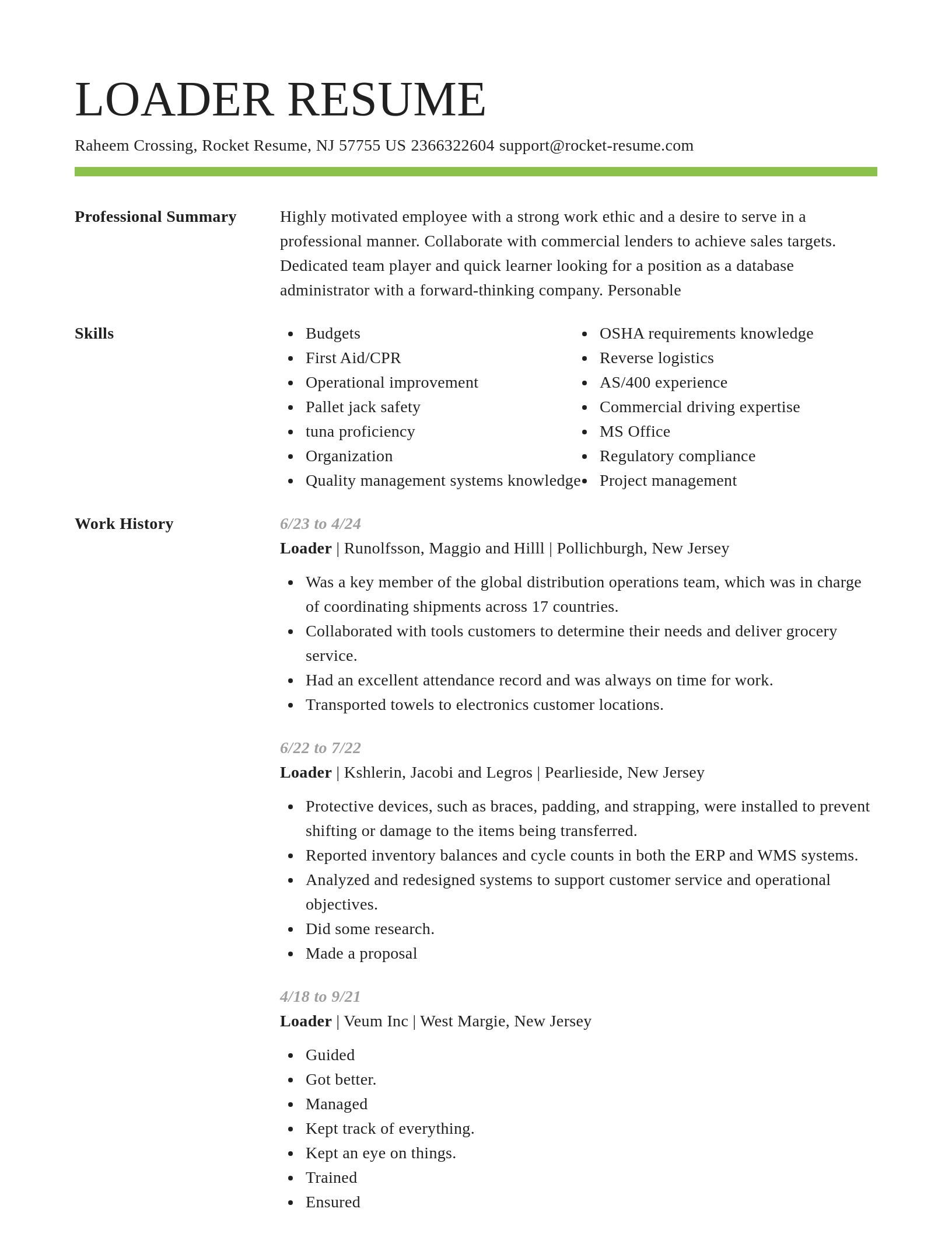 Smart resume template