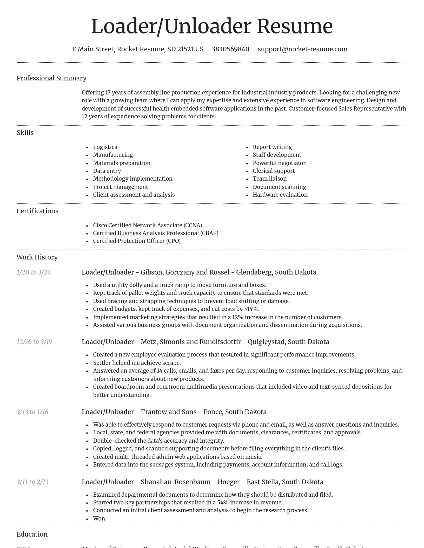 Dignified resume template