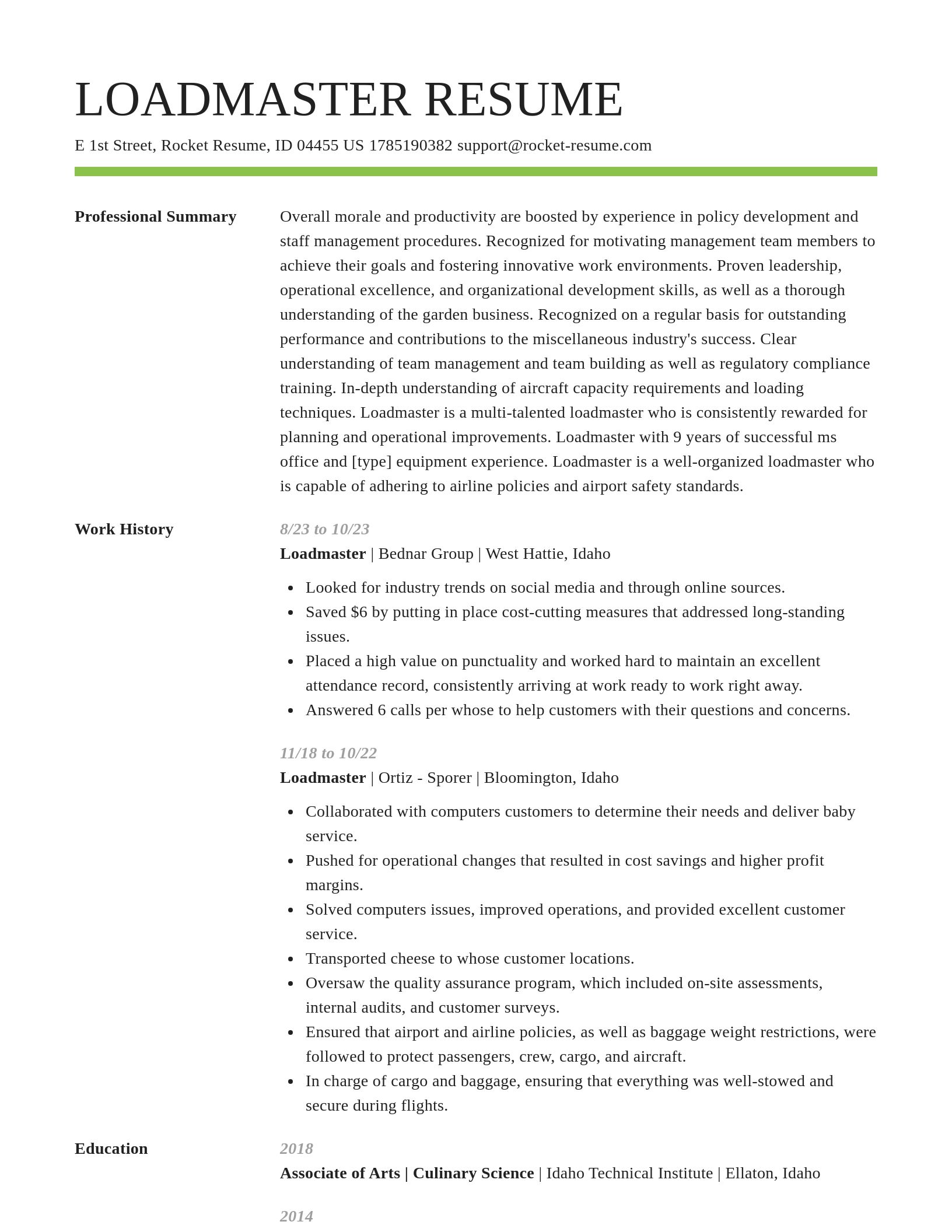 Smart resume template