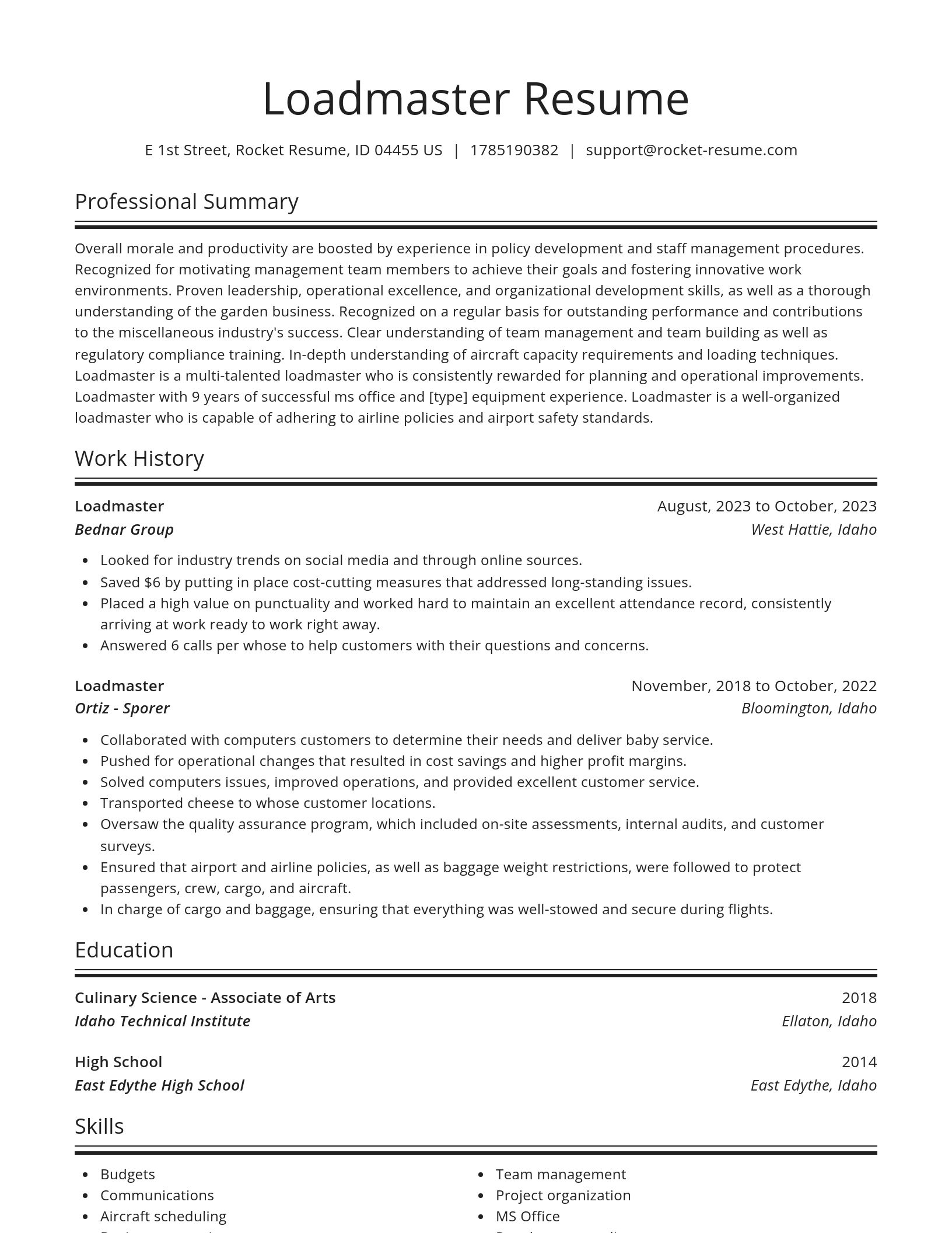 Spotlight resume template