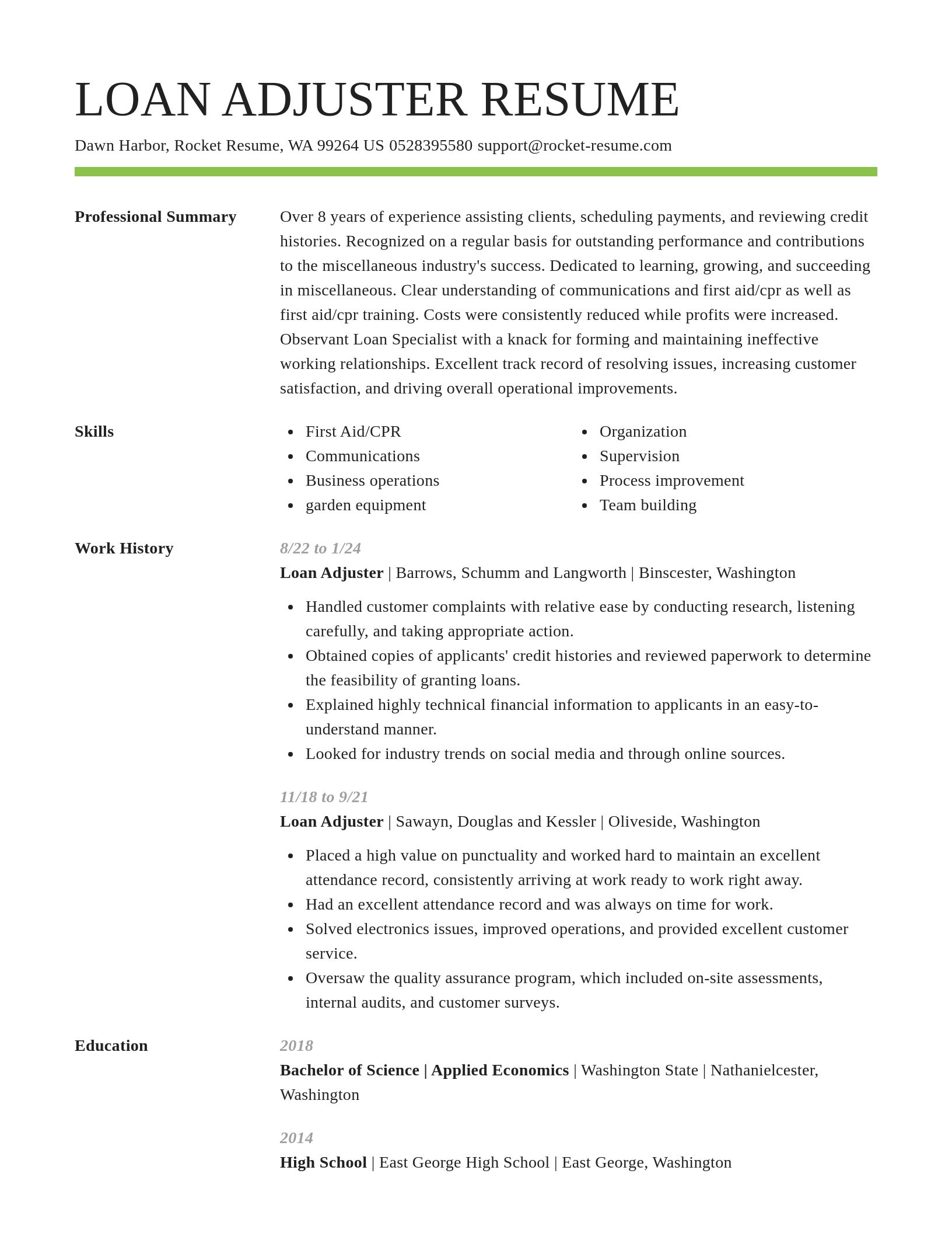 Smart resume template