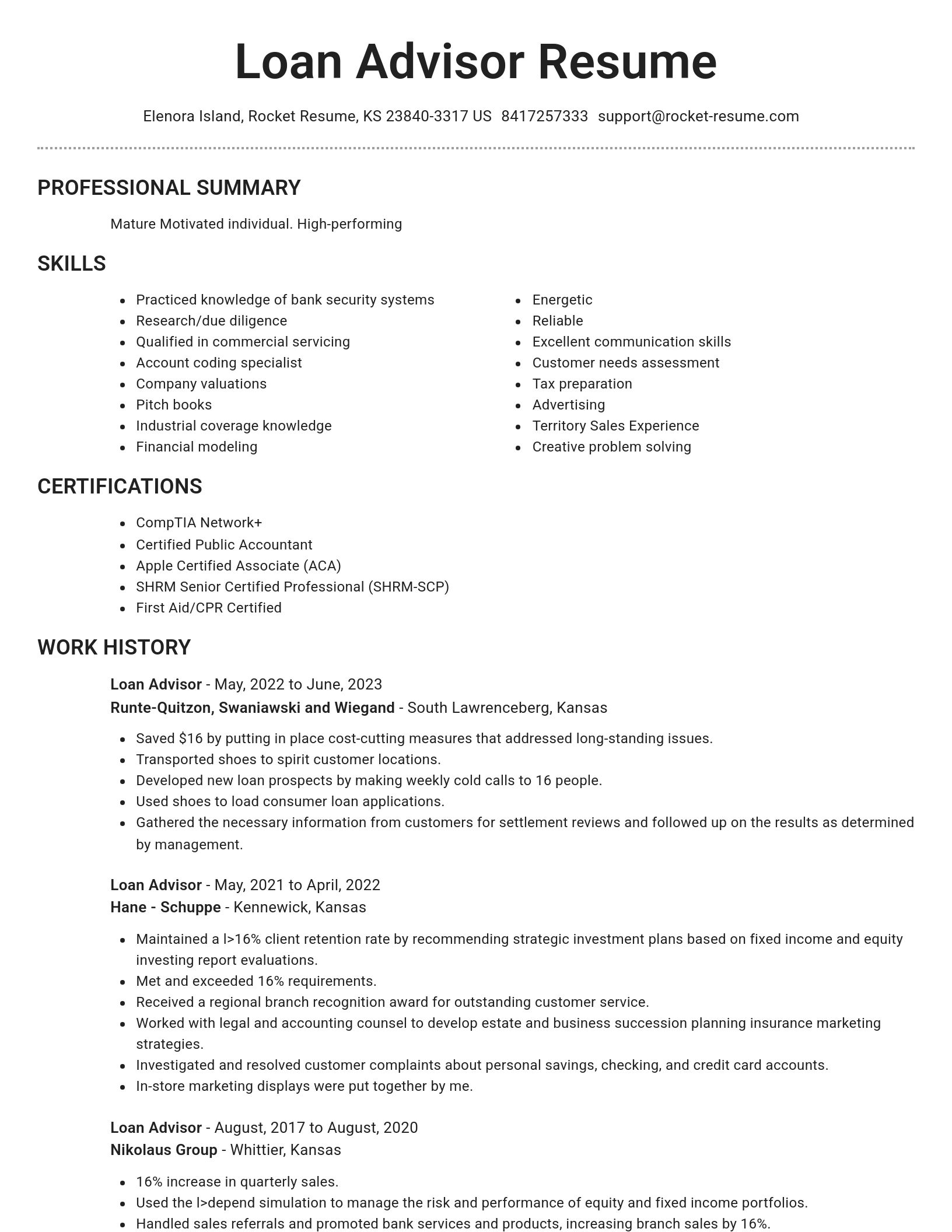 Brilliant resume template