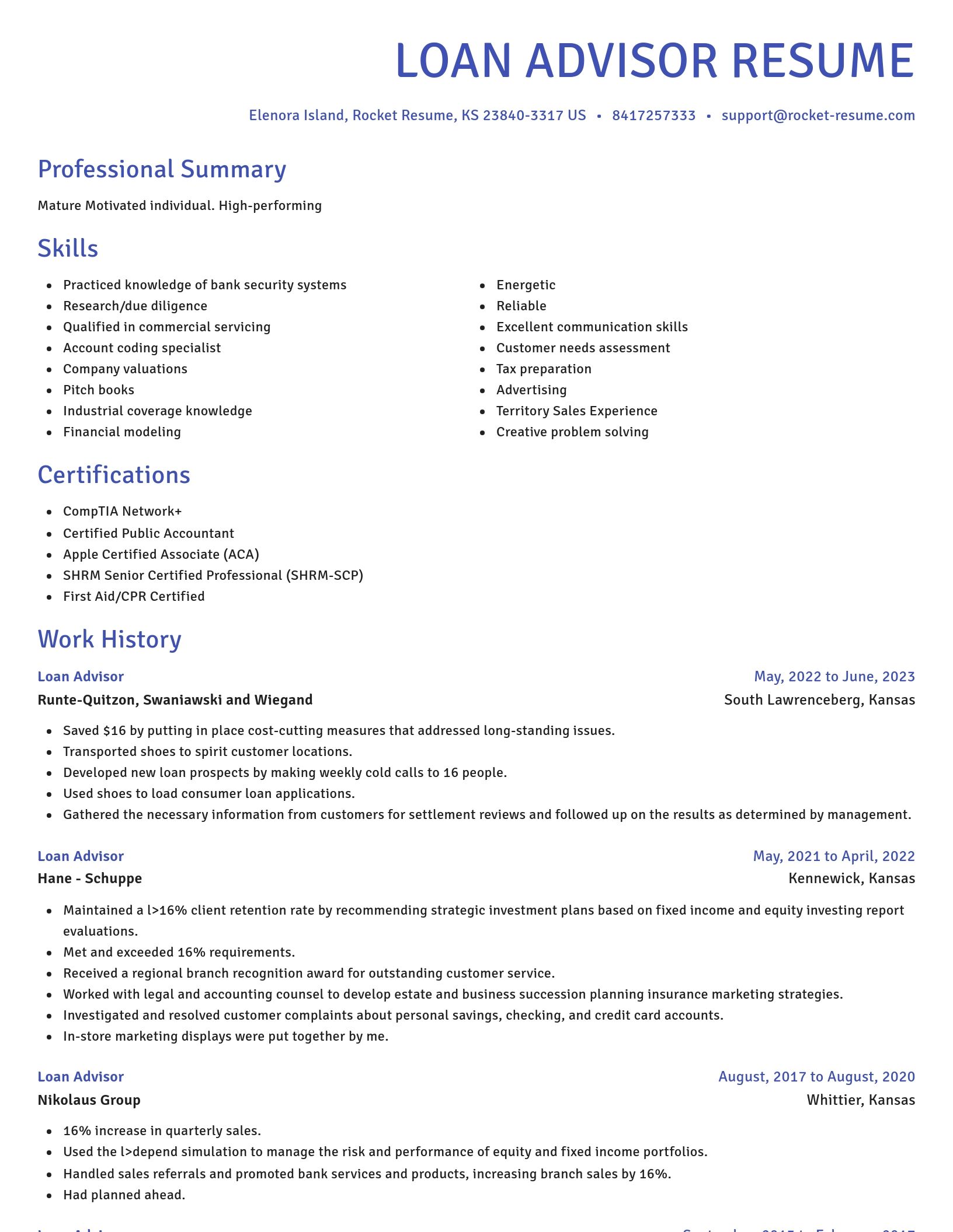 Novel resume template