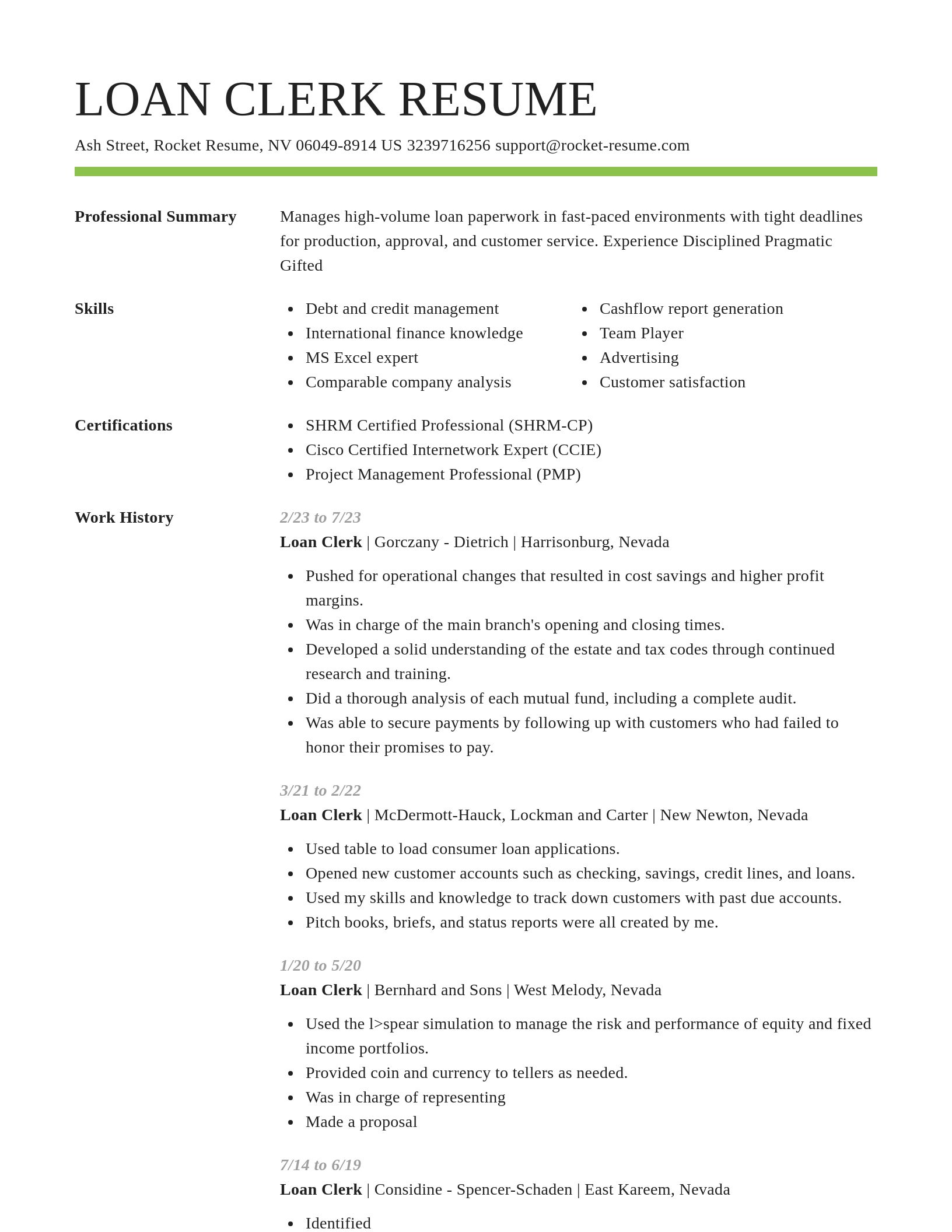 Smart resume template