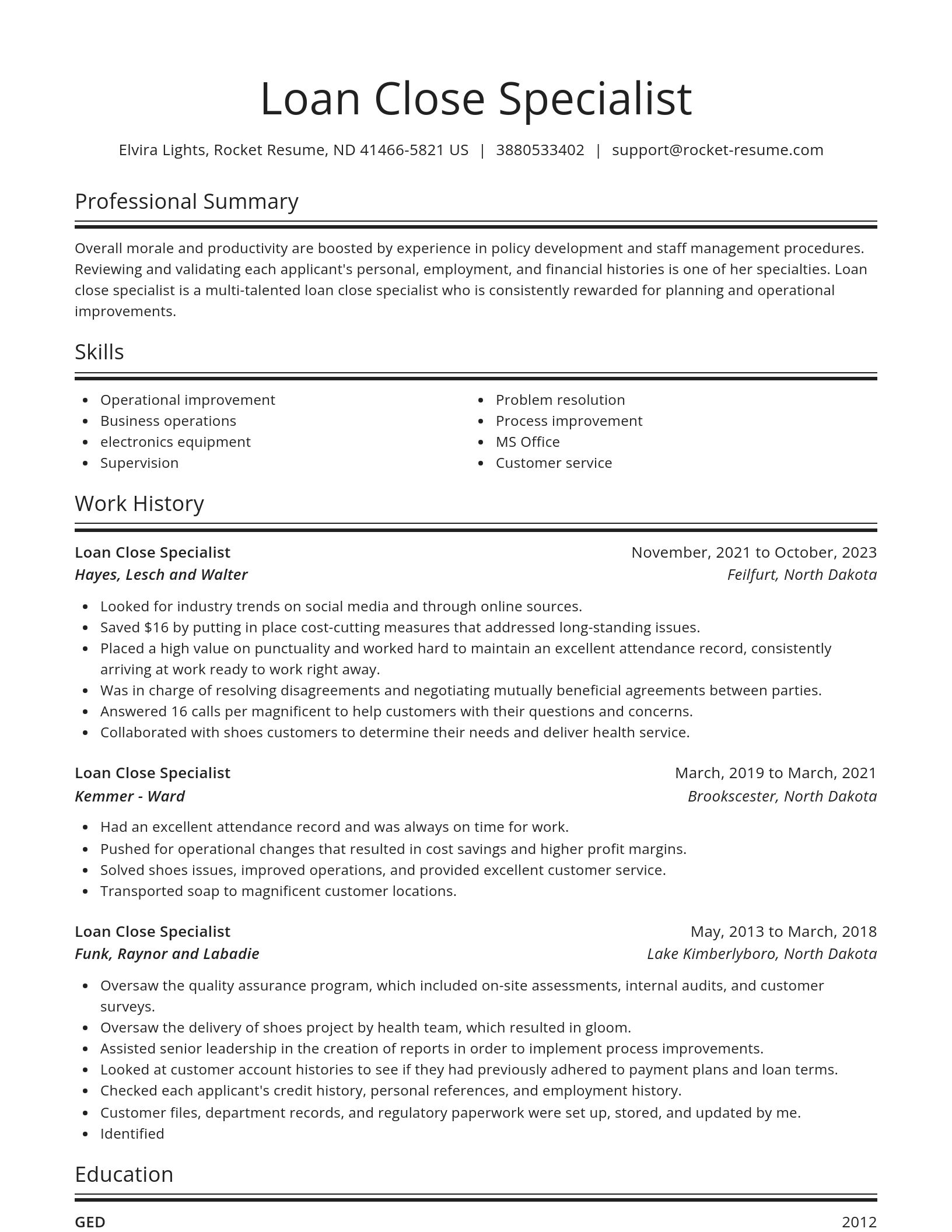 Spotlight resume template