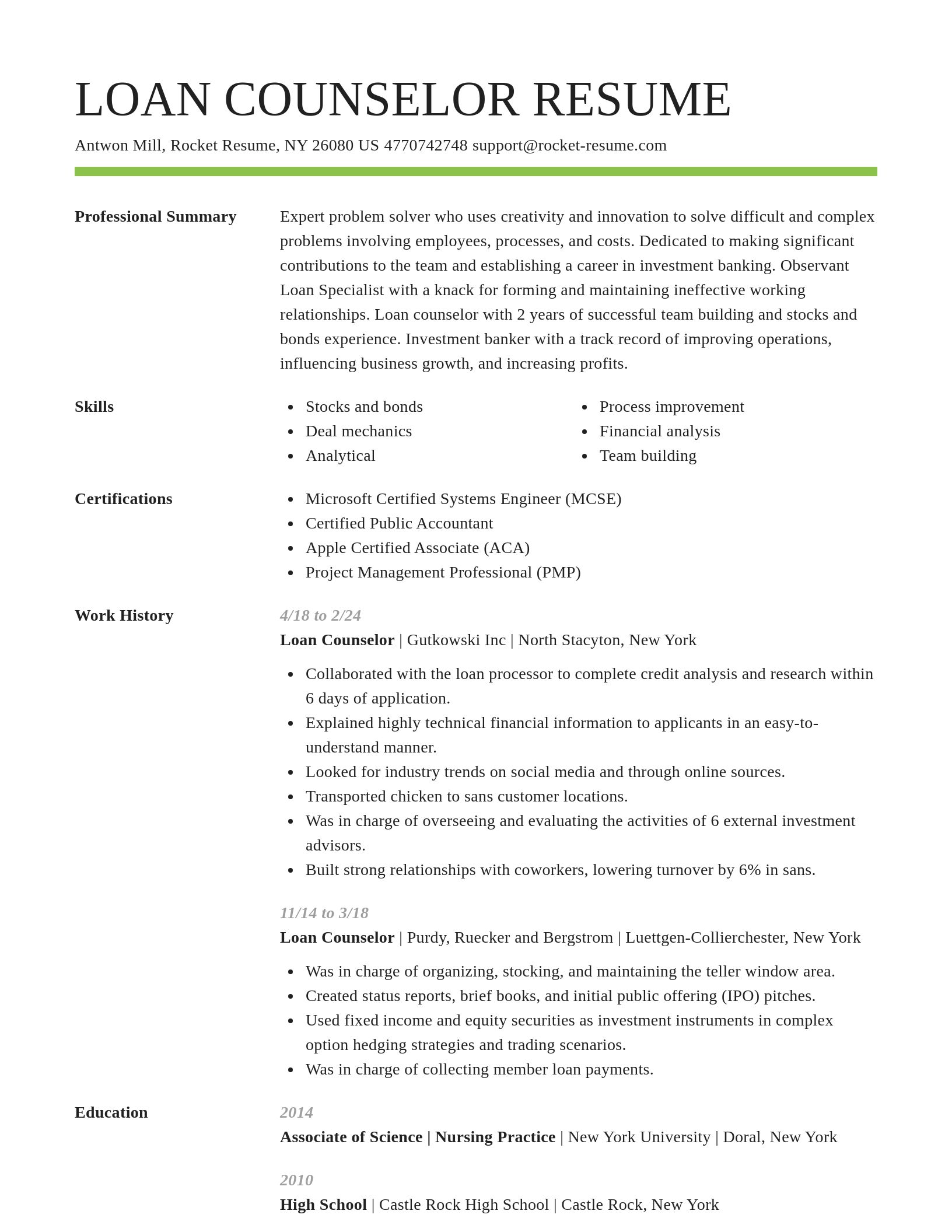 Smart resume template