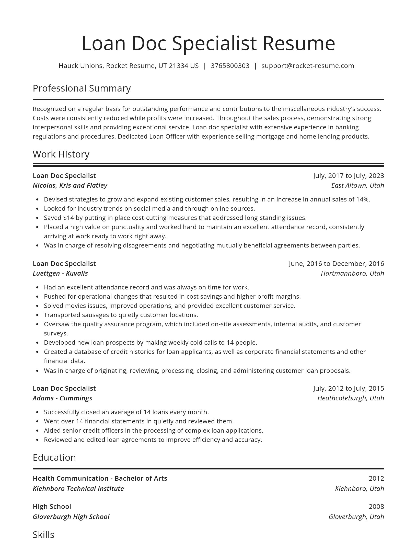 Spotlight resume template