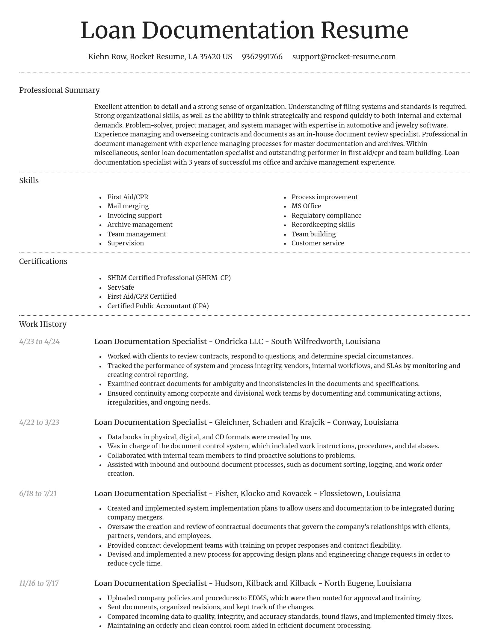 Dignified resume template