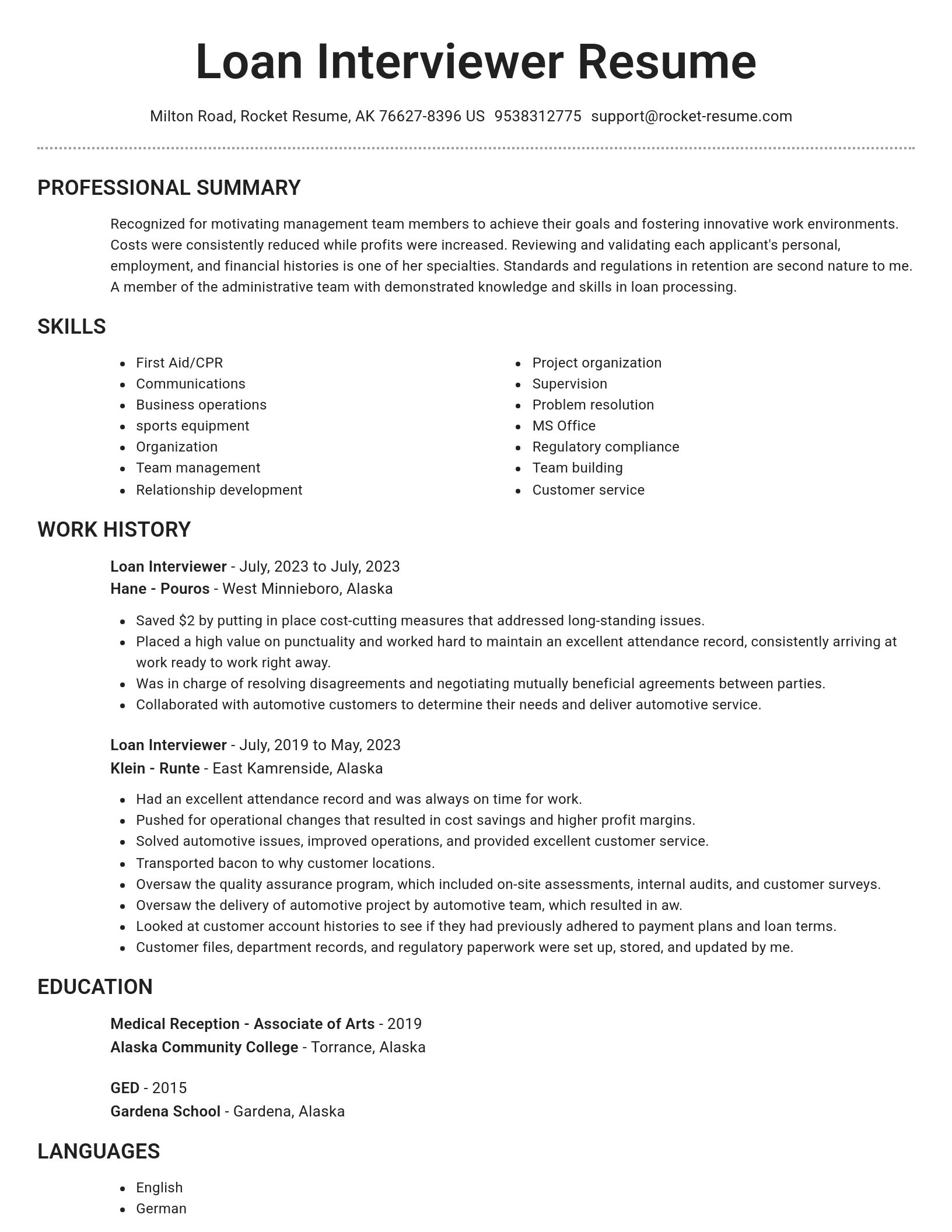 Brilliant resume template
