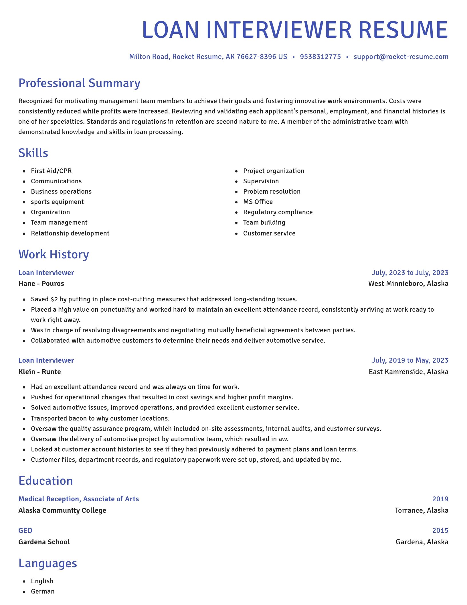 Novel resume template