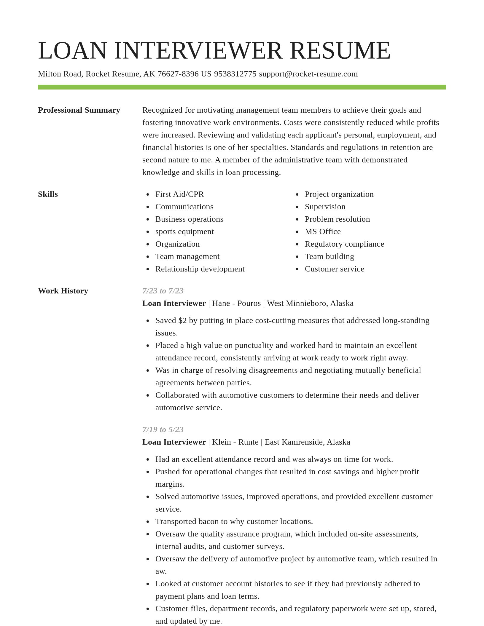Smart resume template