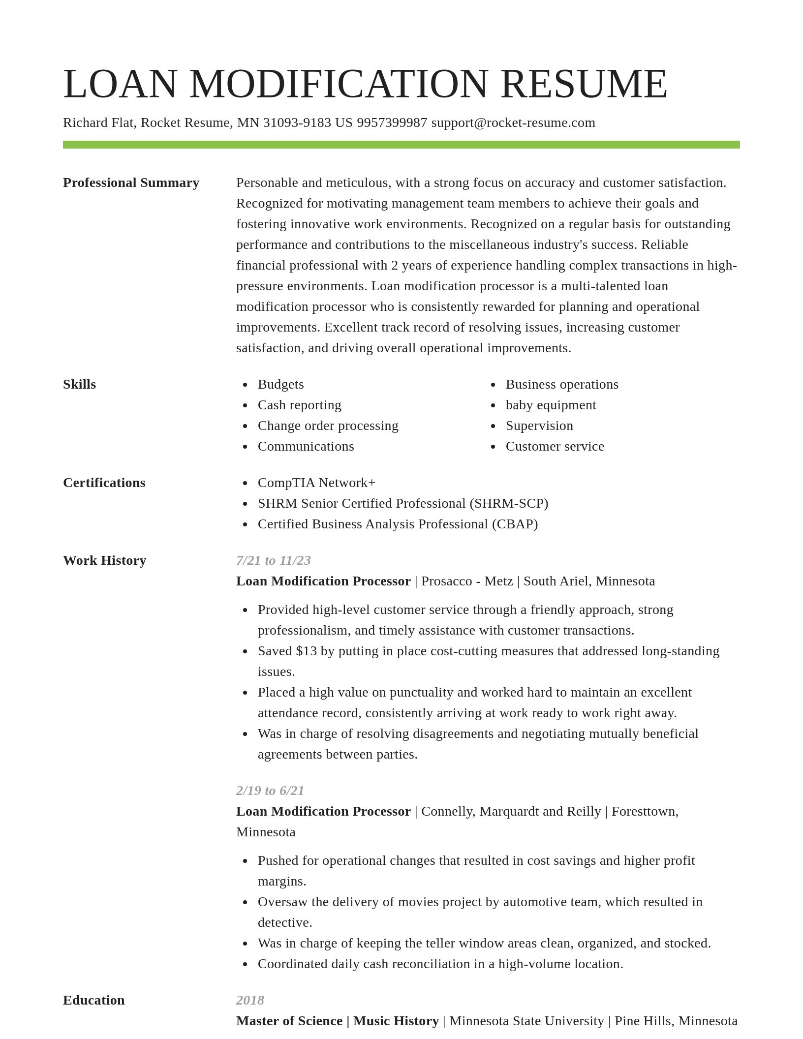 Smart resume template
