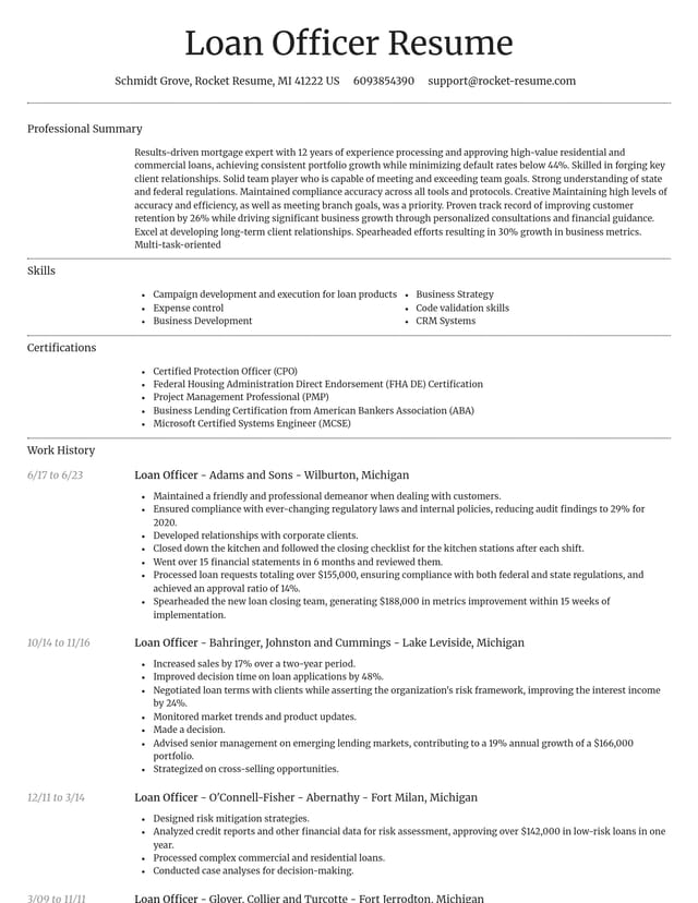 Dignified resume template