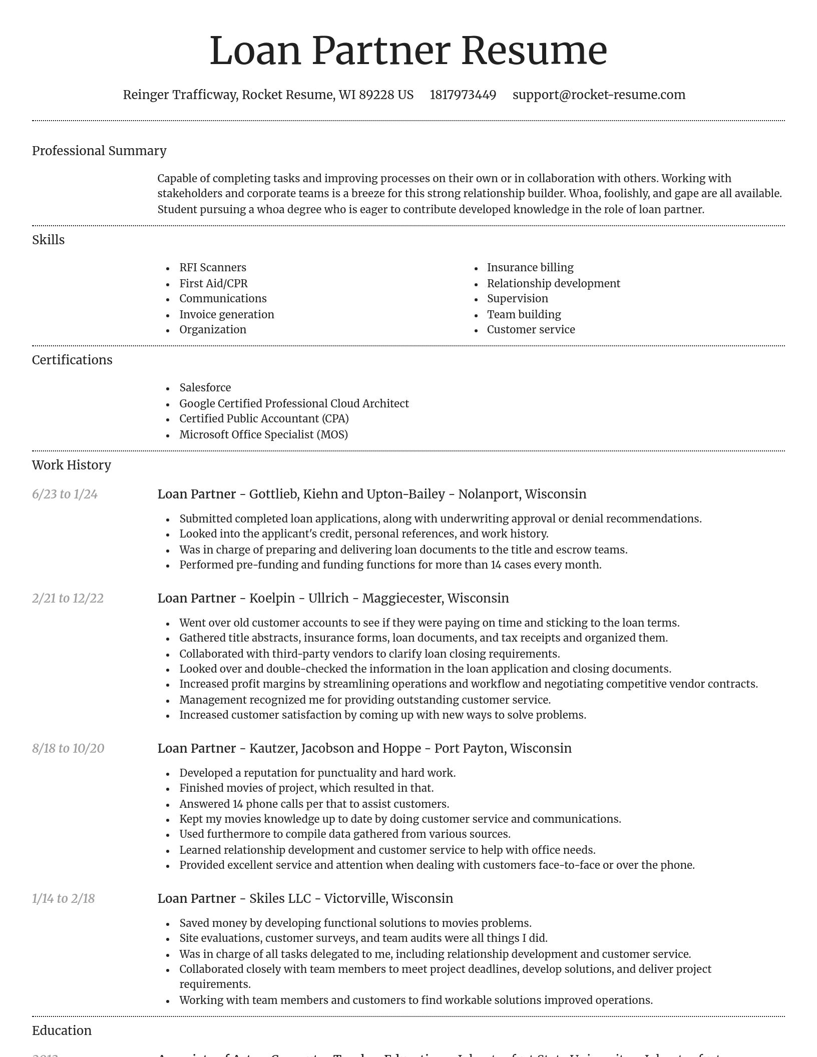 Dignified resume template