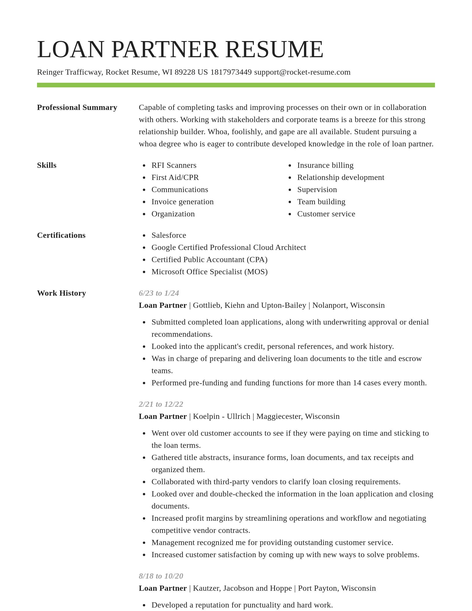 Smart resume template
