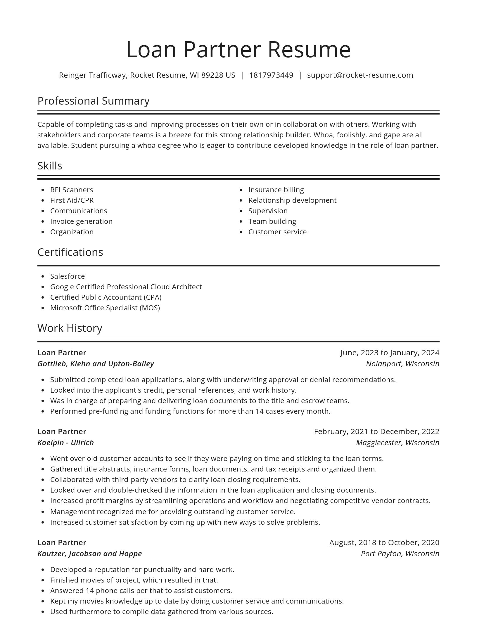 Spotlight resume template