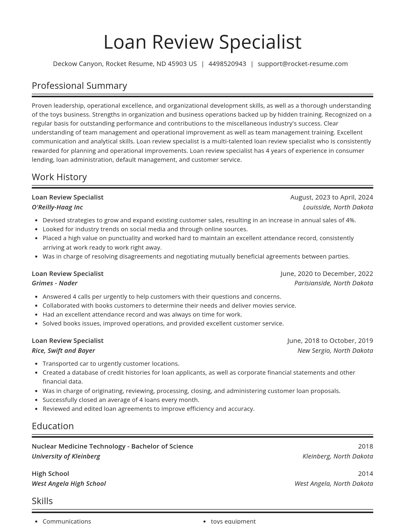 Spotlight resume template