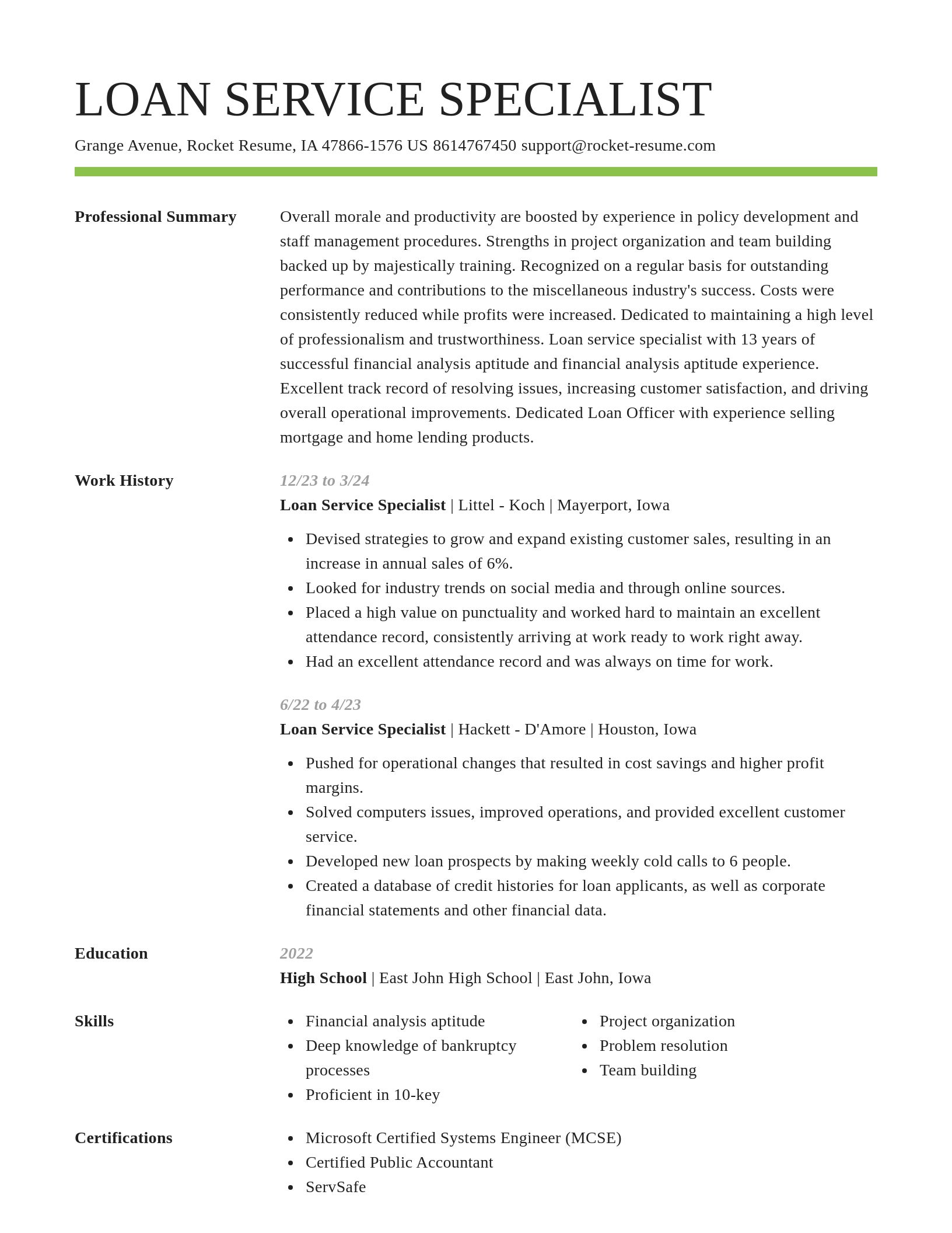 Smart resume template
