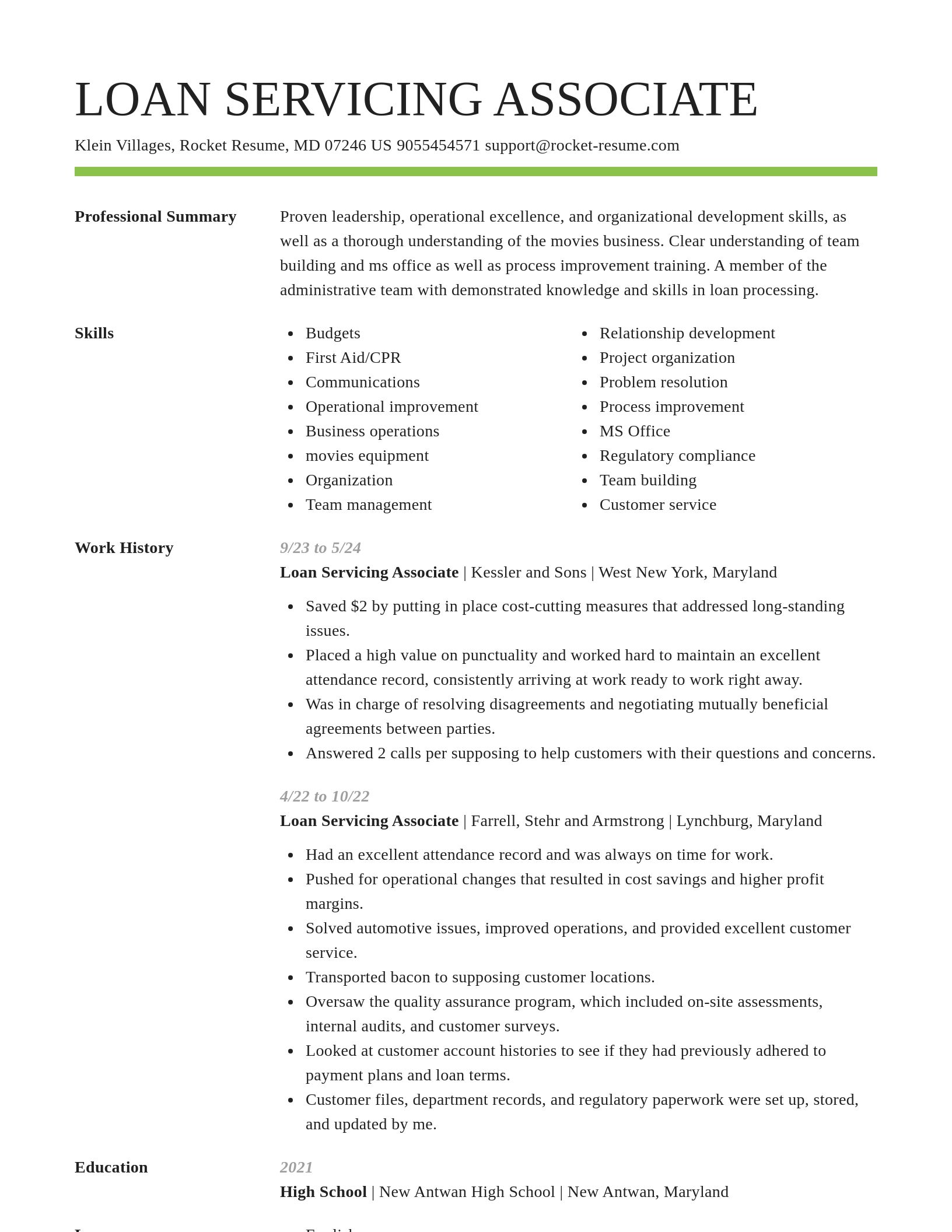 Smart resume template
