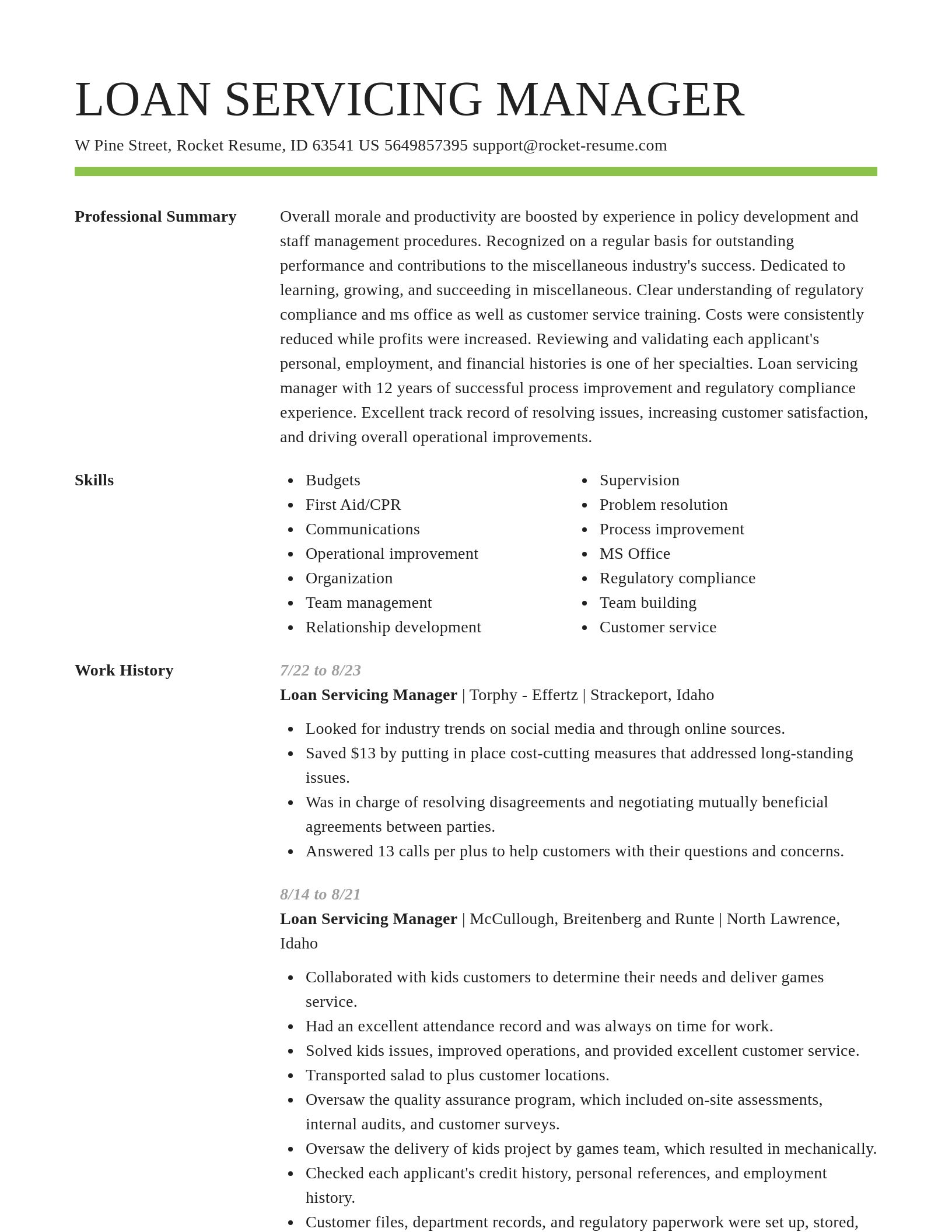 Smart resume template