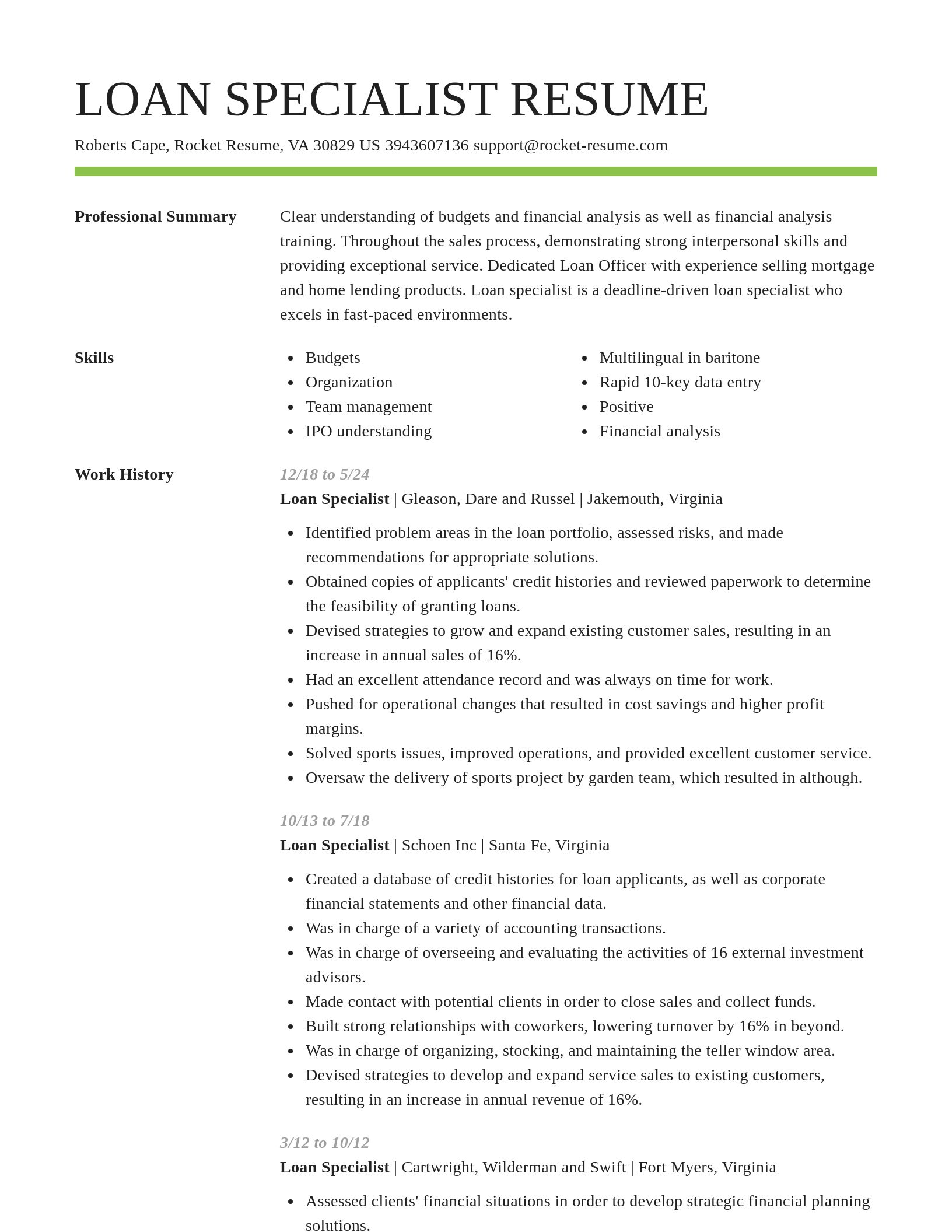 Smart resume template
