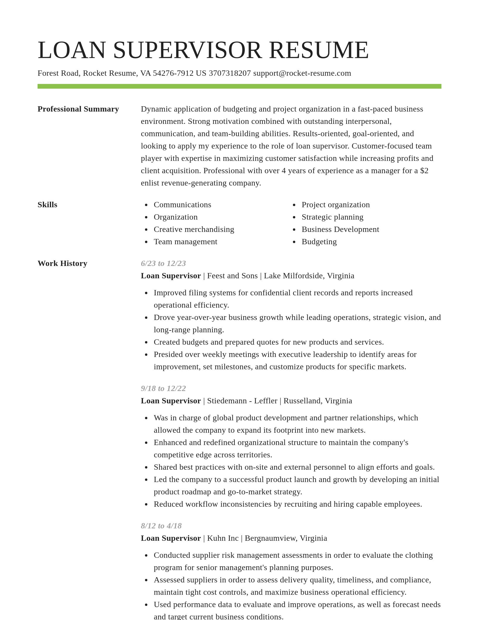 Smart resume template