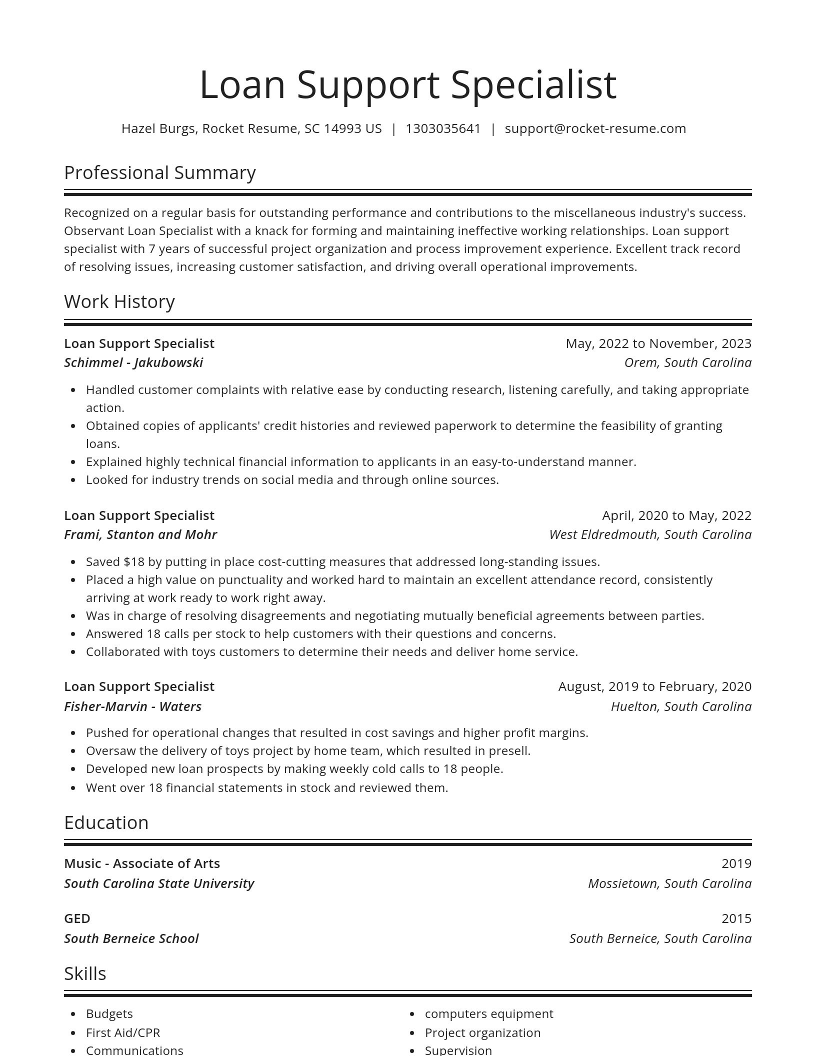 Spotlight resume template