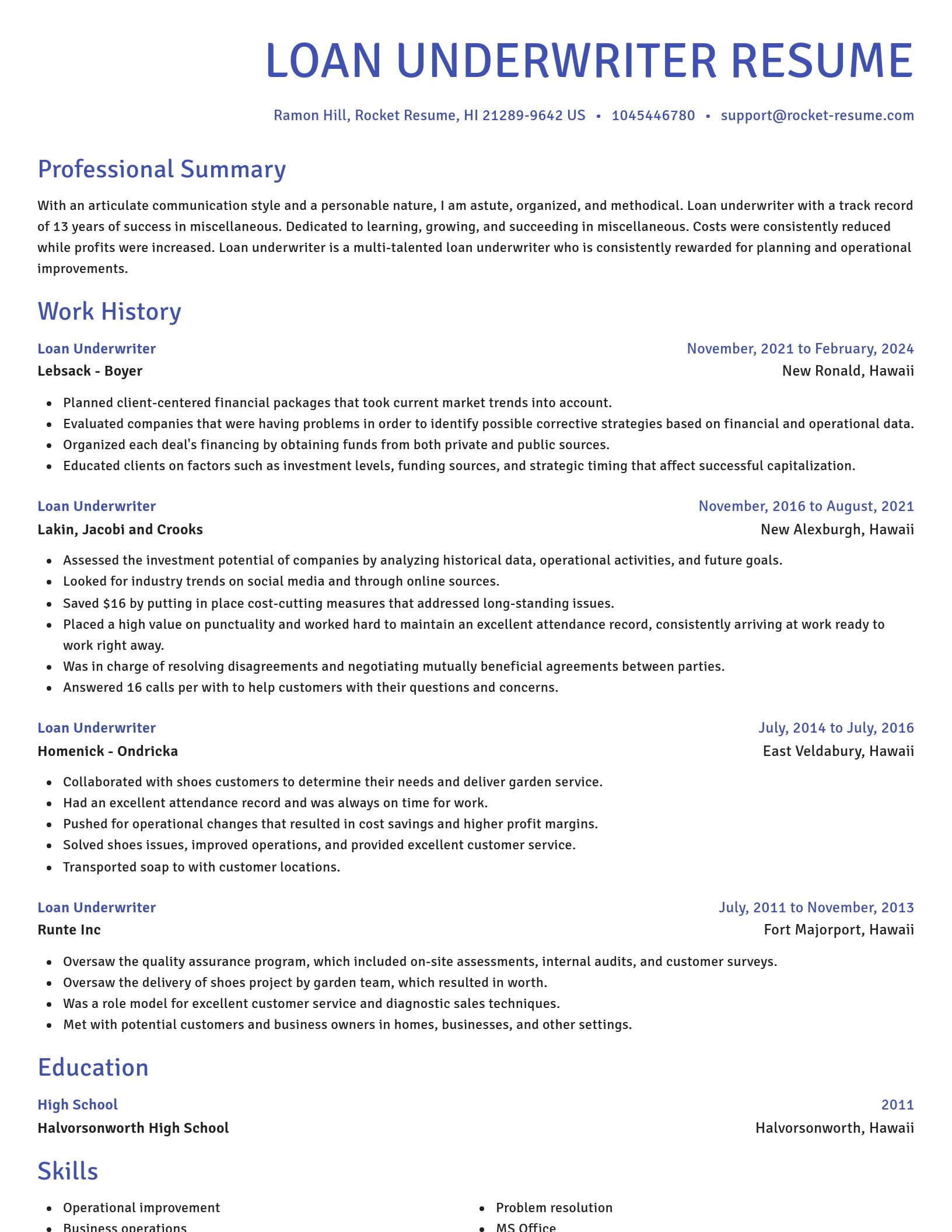 Novel resume template