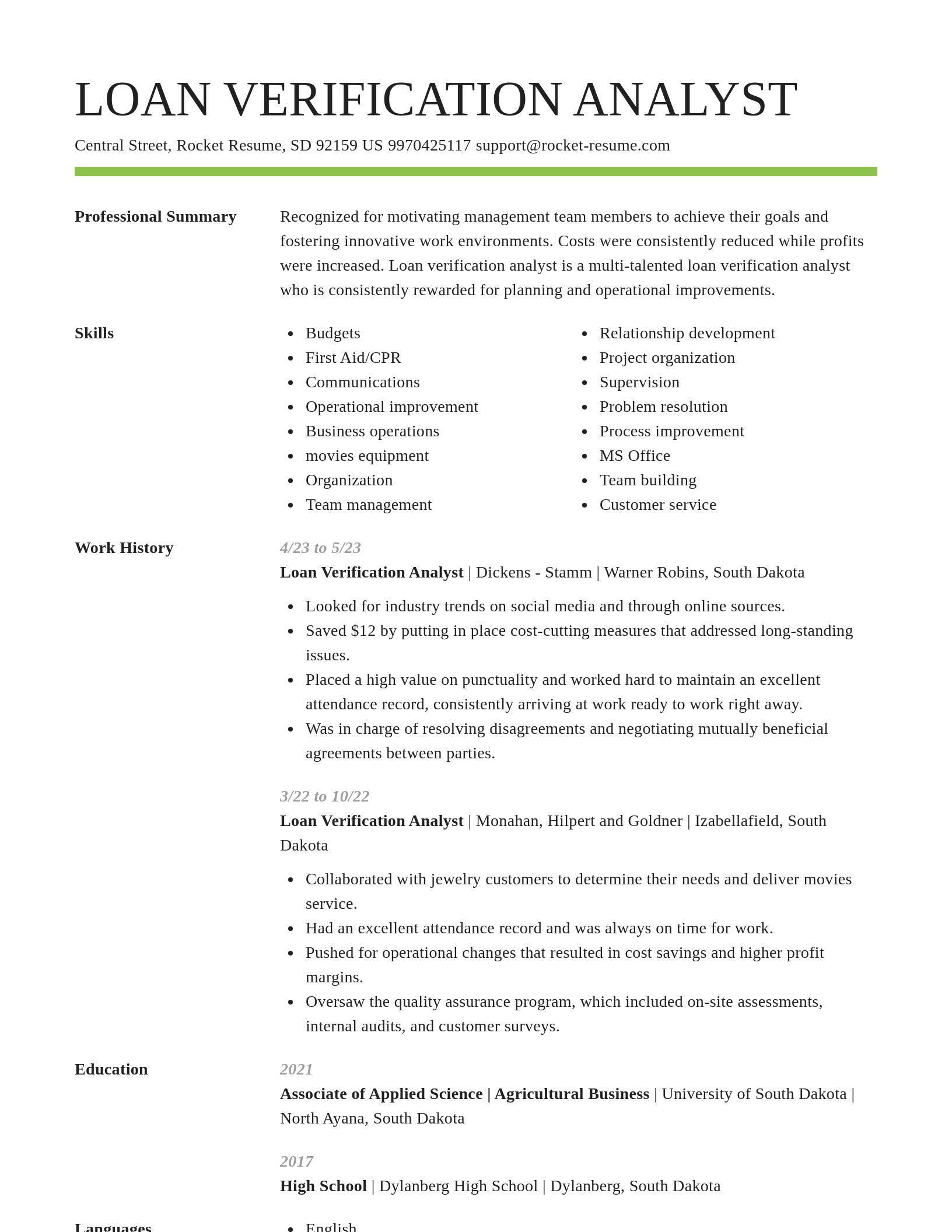 Smart resume template