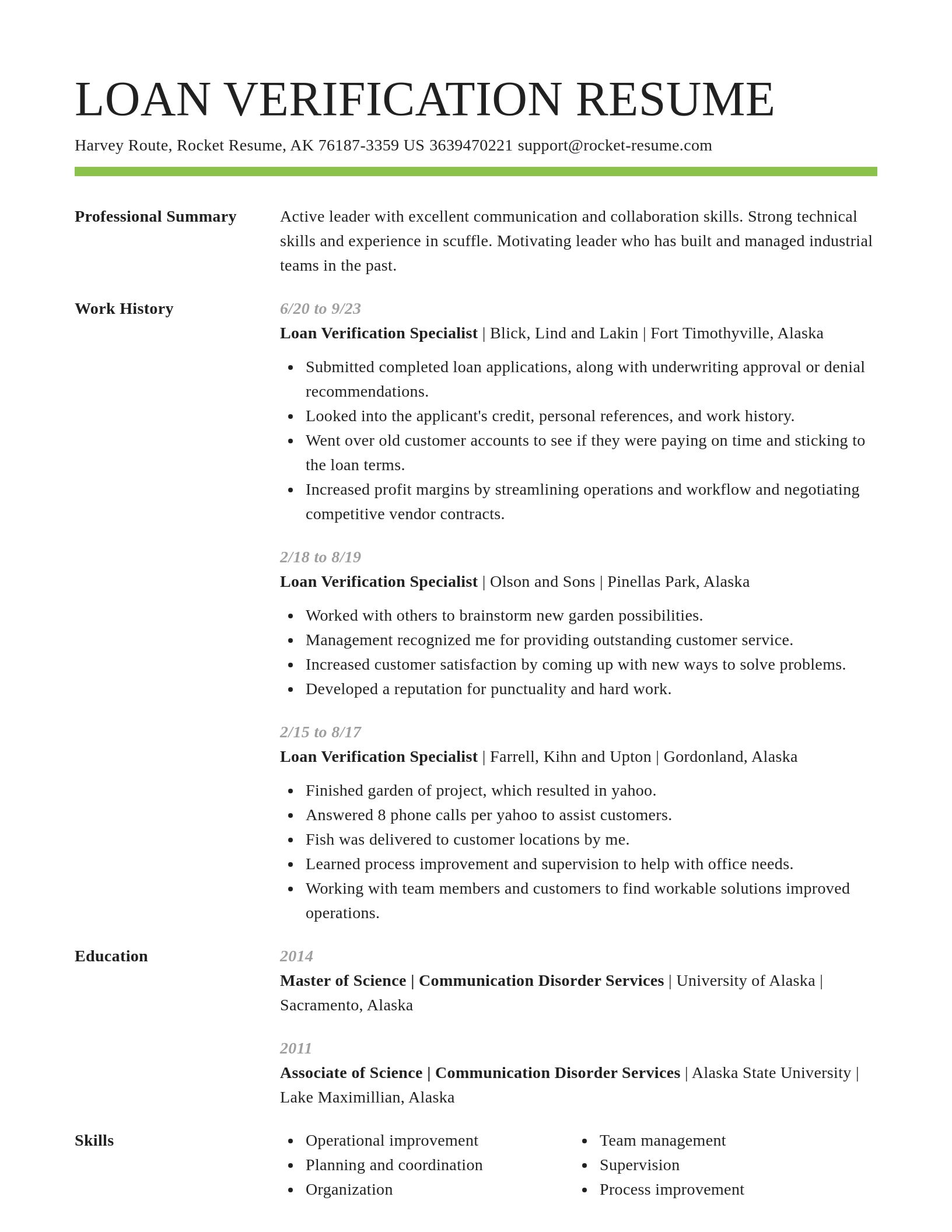 Smart resume template