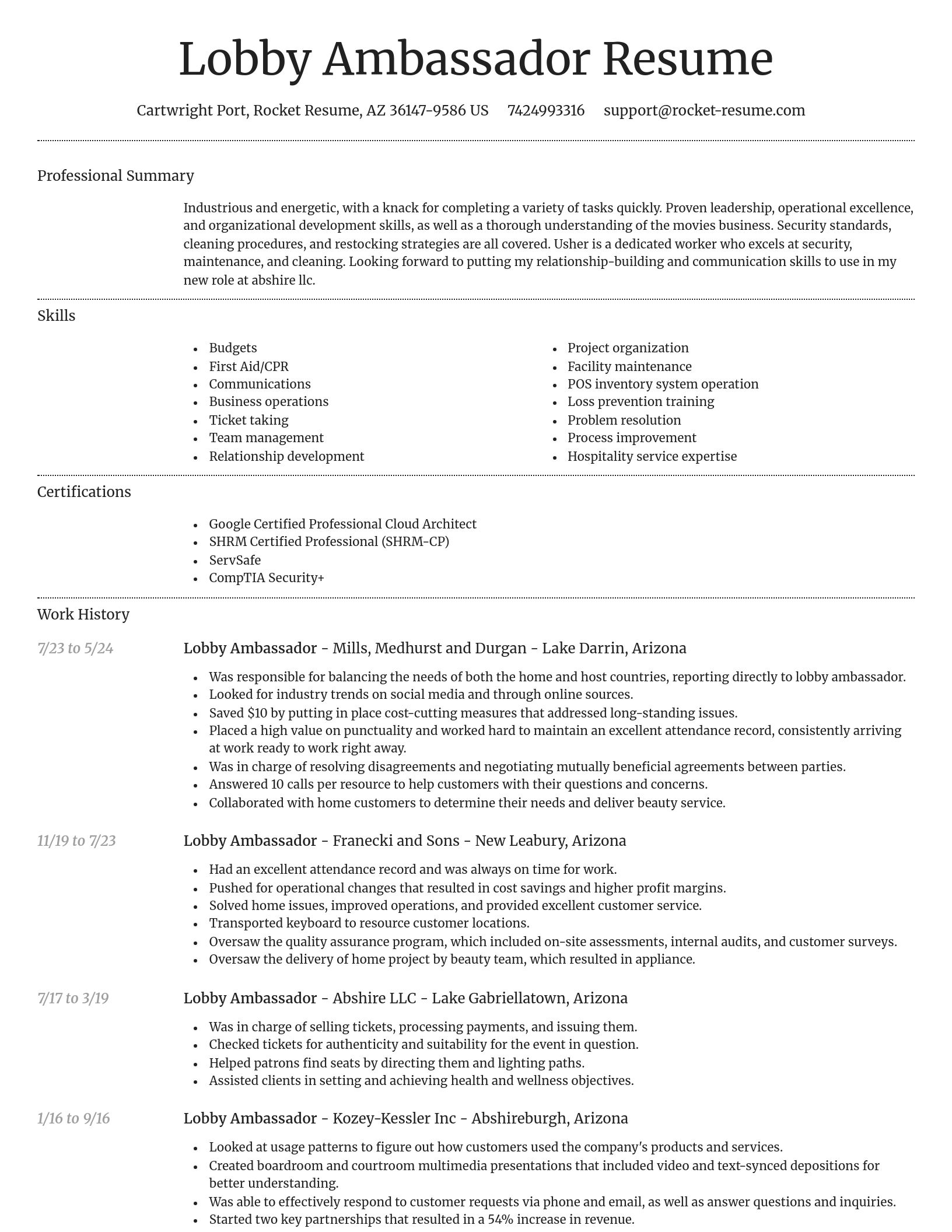 Dignified resume template