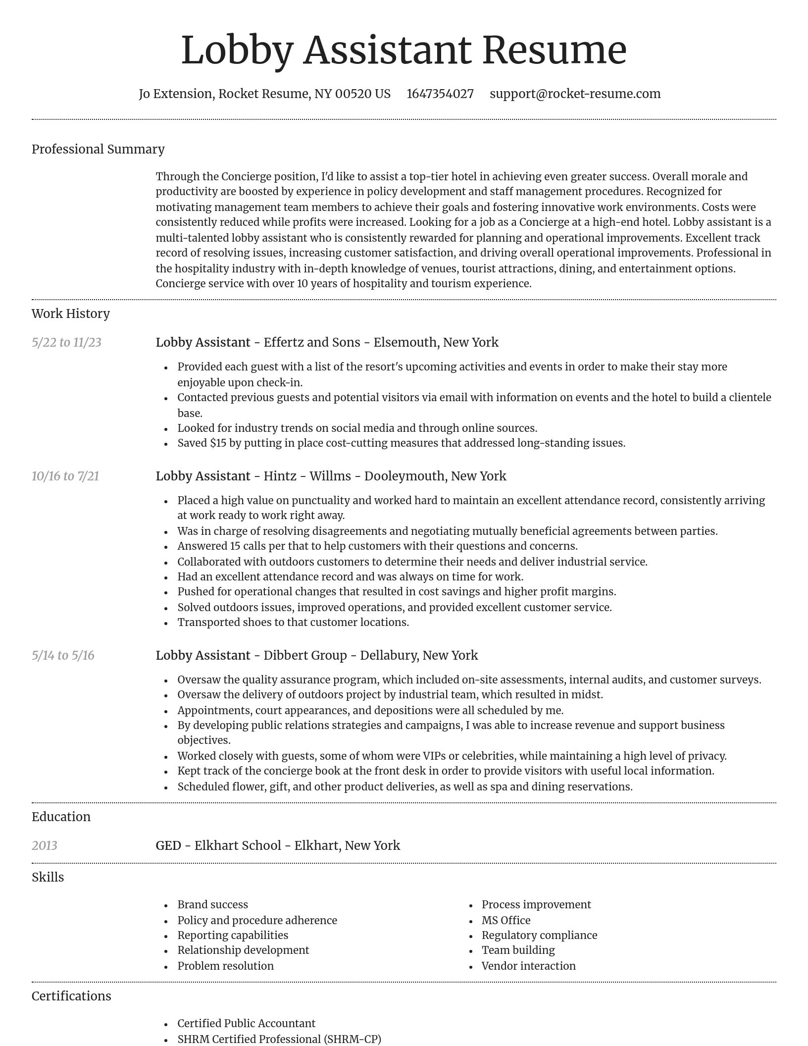 Dignified resume template