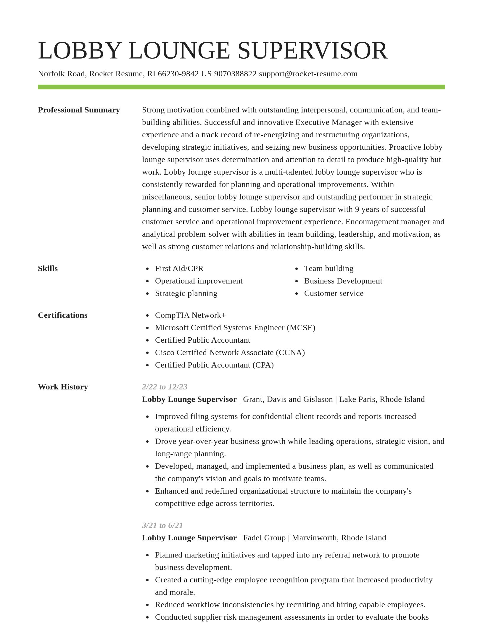 Smart resume template